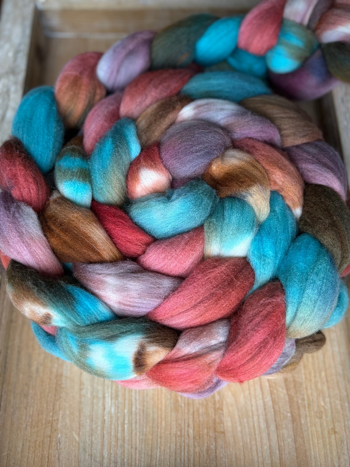 One of a Kind Batch - 100 grams of Spinning Fibre - 100% Targhee - 23 Micron - Hand Dyed Combed Top