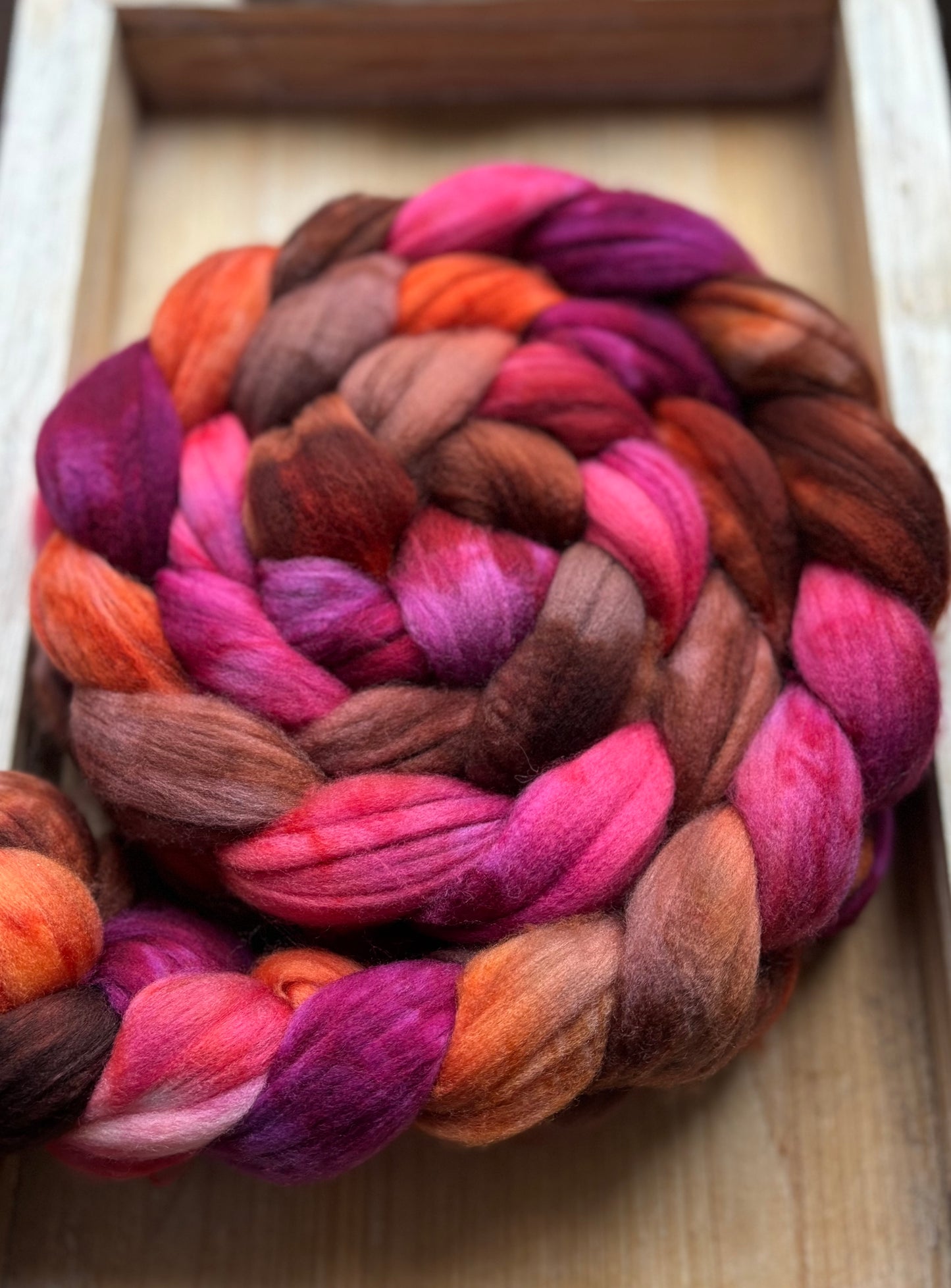 One of a Kind Batch - 100 grams of Spinning Fibre - Superwash Merino Wool 22 Micron - Hand Dyed Combed Top
