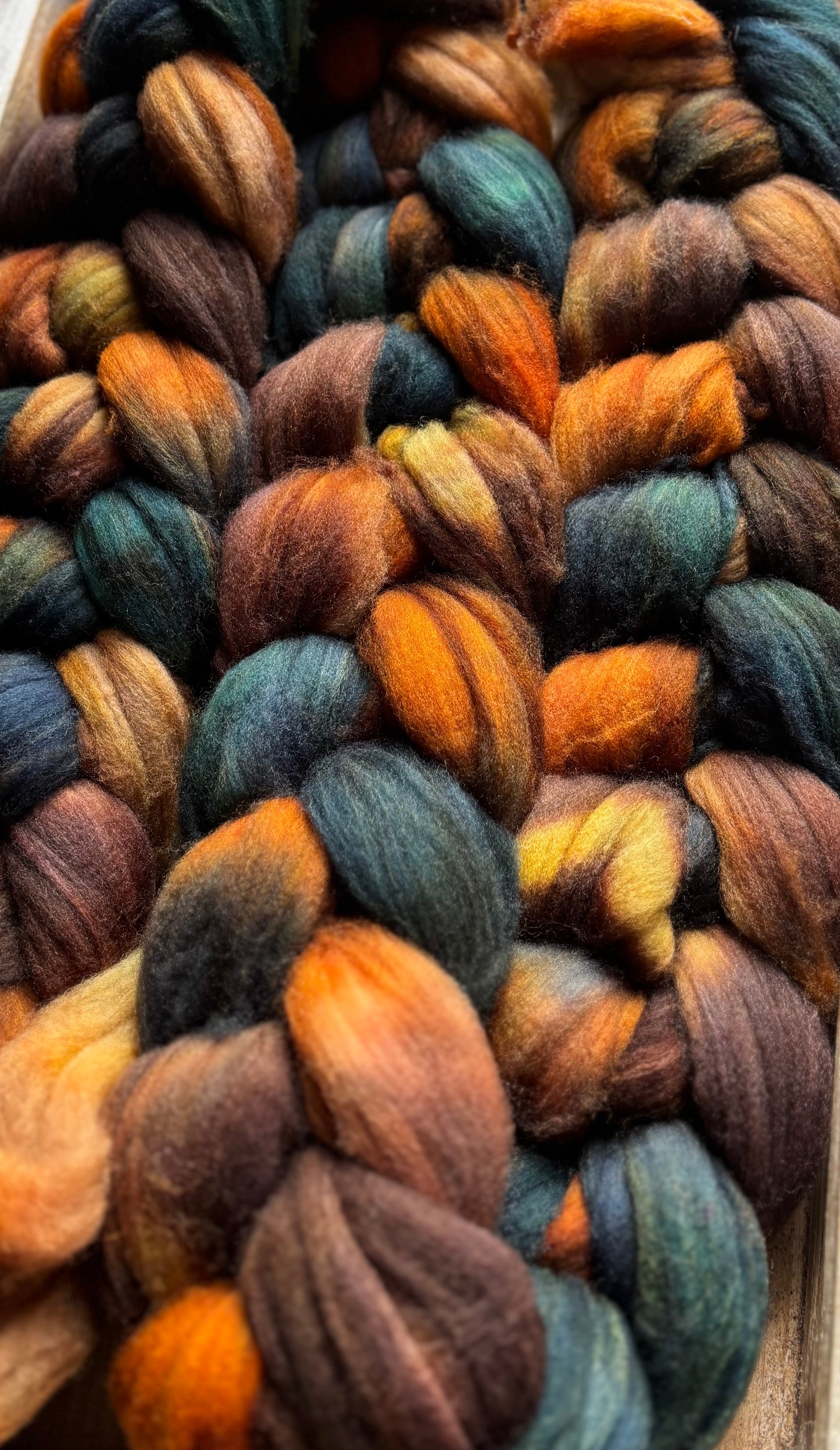 One of a Kind Batch - 100 grams of Spinning Fibre - 80% Superwash Merino Wool/ 20% Nylon - 22.5 Micron - Hand Dyed Combed Top