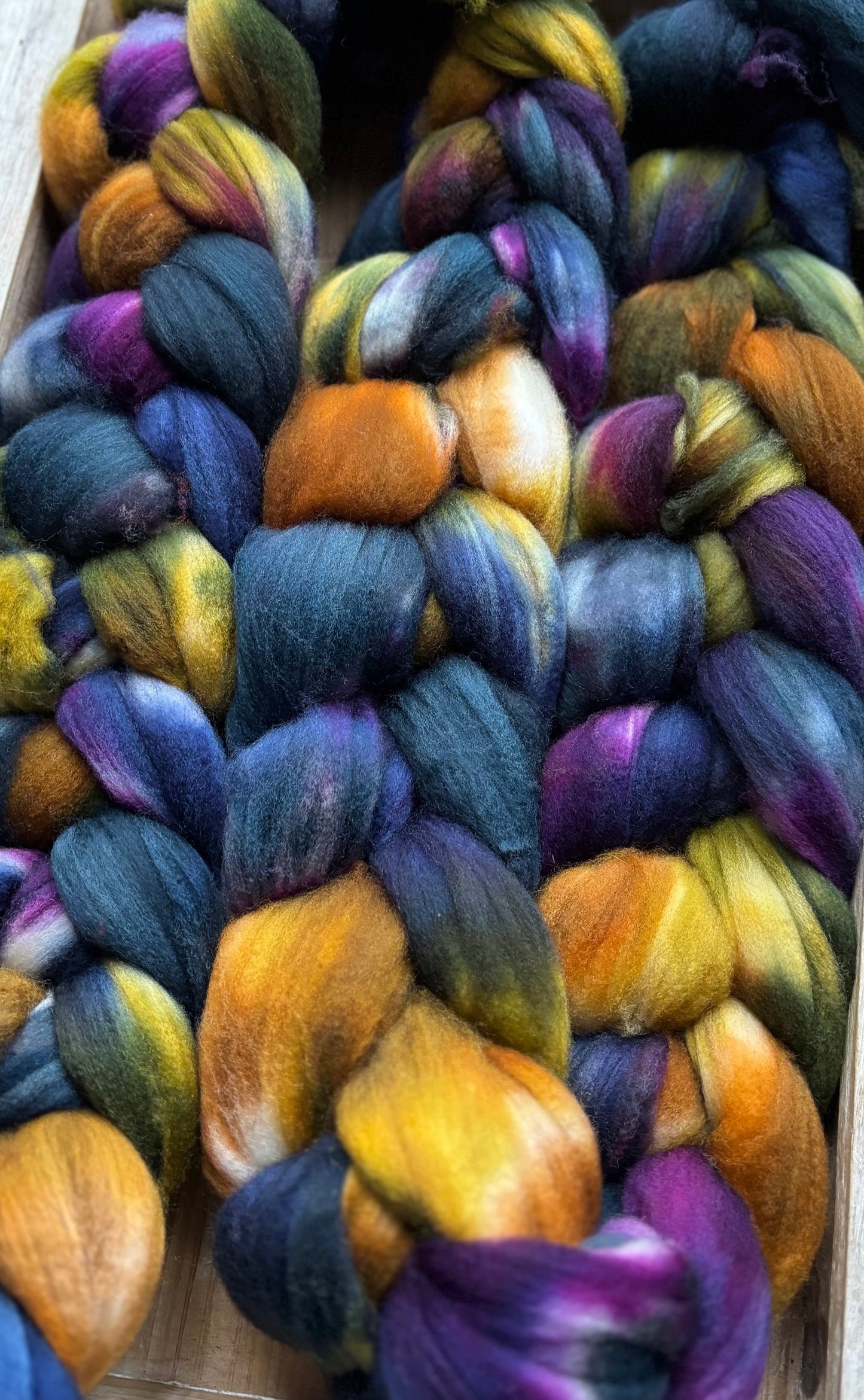 One of a Kind Batch - 100 grams of Spinning Fibre - Superwash Merino Wool 22 Micron - Hand Dyed Combed Top