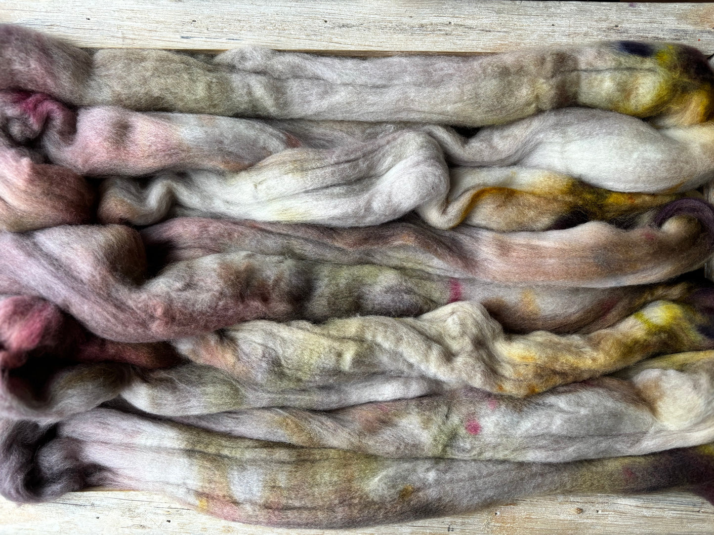 One of a Kind Batch - 100 grams of Spinning Fibre - Untreated Merino Wool 22 Micron - Hand Dyed Combed Top