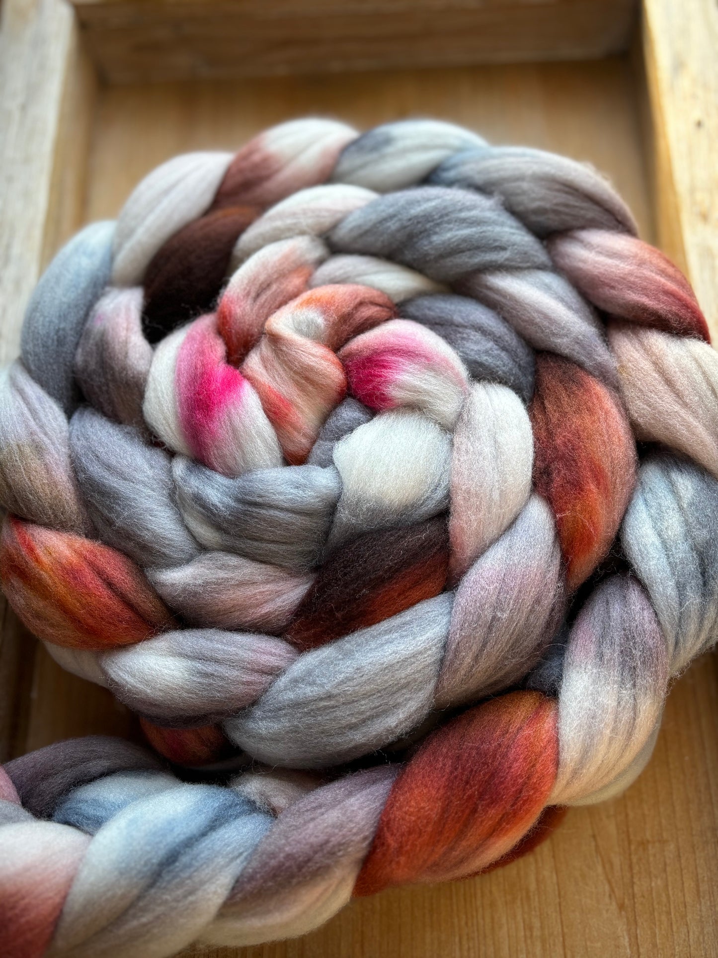 One of a Kind Batch - 100 grams of Spinning Fibre - 100% Targhee - 23 Micron - Hand Dyed Combed Top