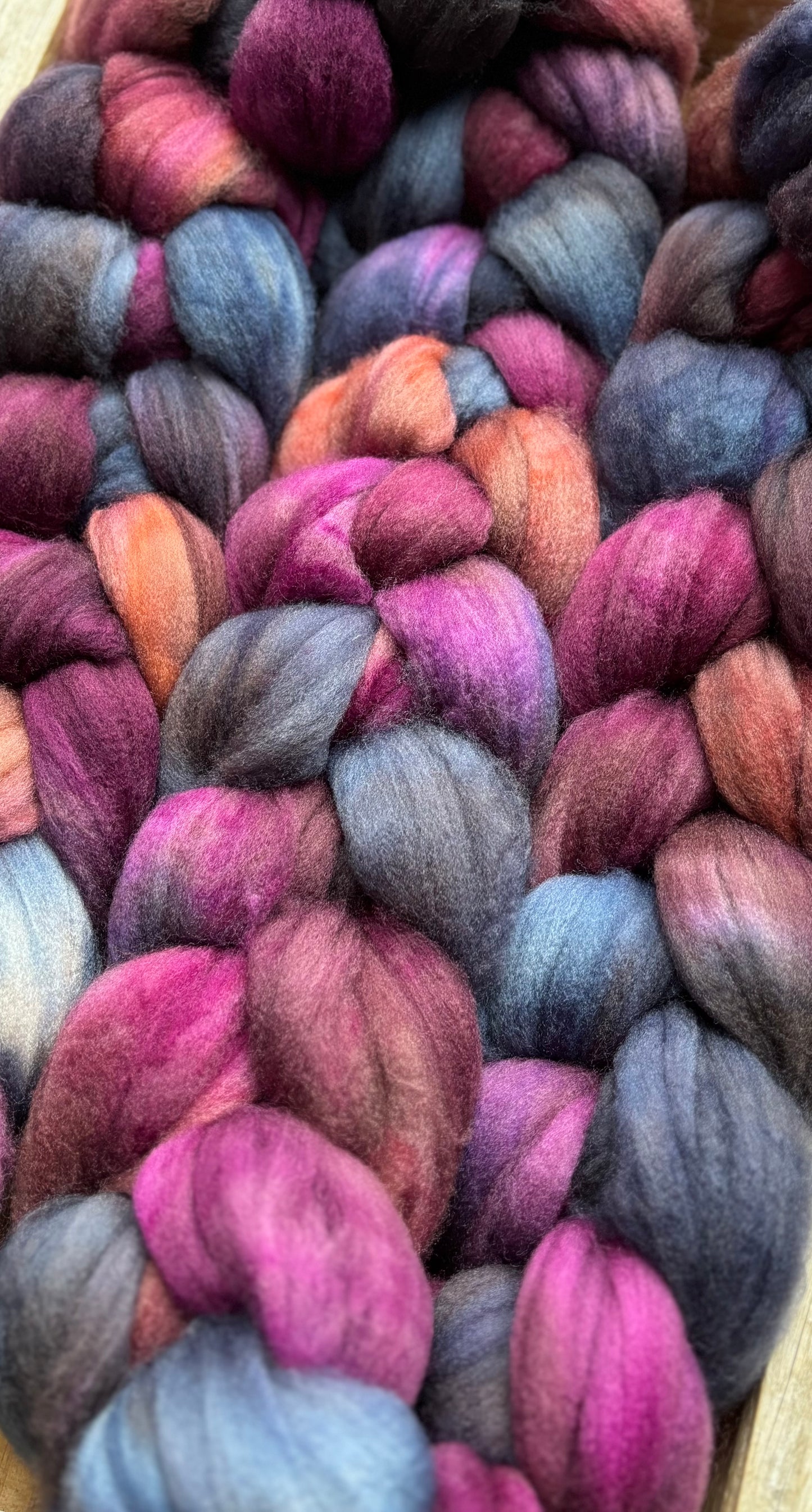 One of a Kind Batch - 100 grams of Spinning Fibre - Superwash Merino Wool 22 Micron - Hand Dyed Combed Top