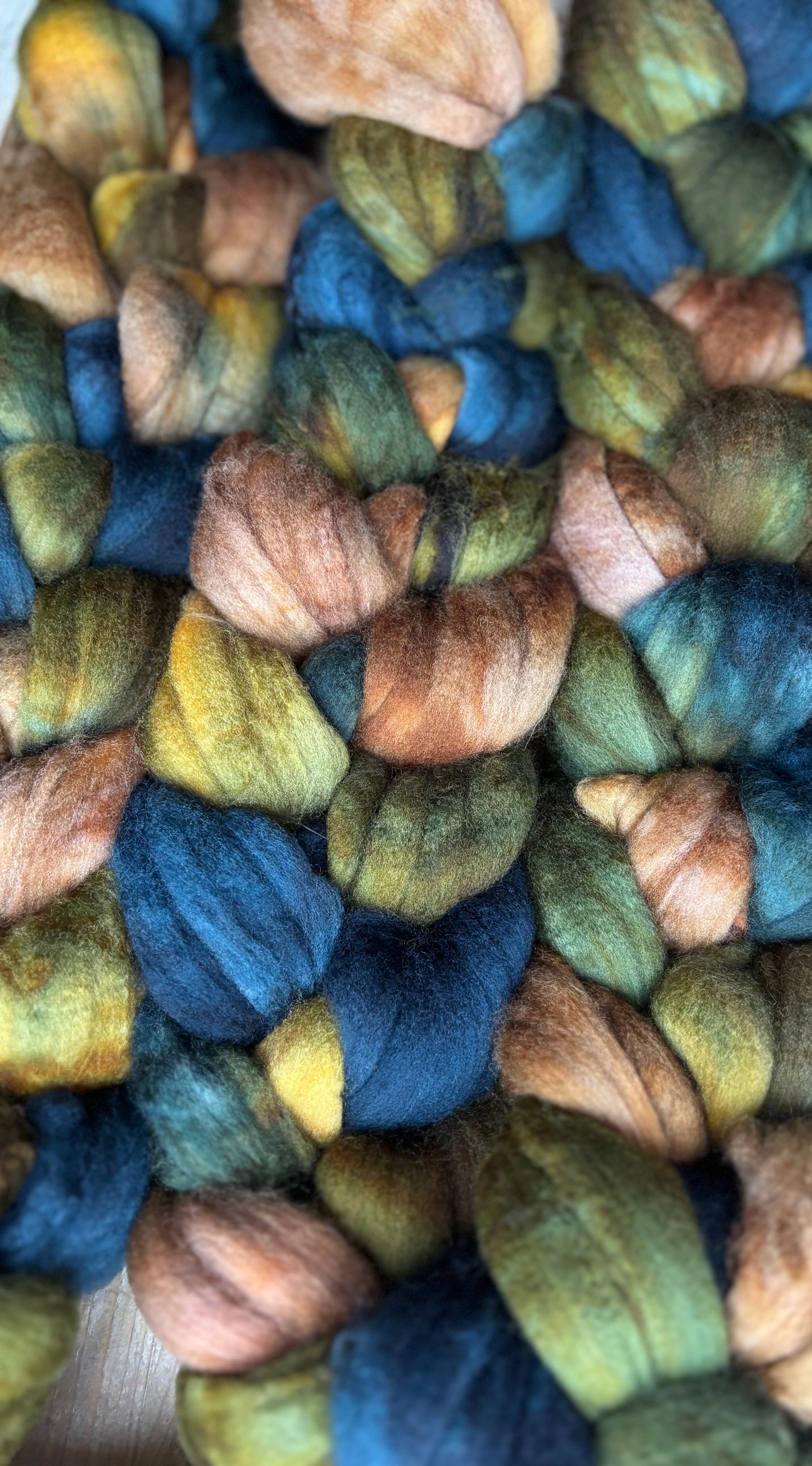 One of a Kind Batch - 100 grams of Spinning Fibre - Superwash Merino Wool 22 Micron - Hand Dyed Combed Top