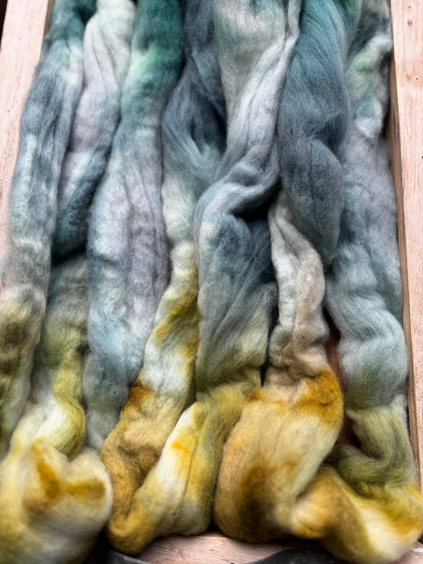 One of a Kind Batch - 100 grams of Spinning Fibre - Untreated Merino Wool 22 Micron - Hand Dyed Combed Top