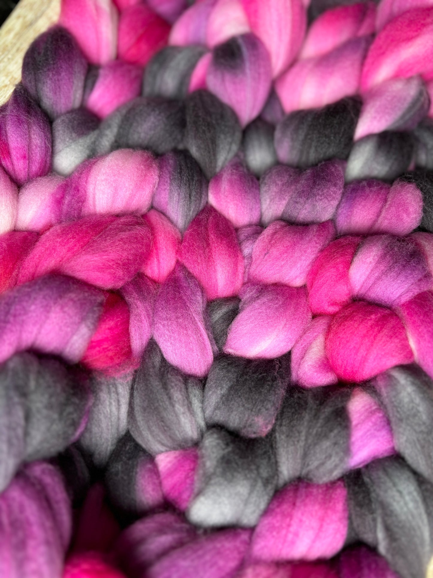 One of a Kind Batch - 100 grams of Spinning Fibre - 80% Superwash Merino Wool/ 20% Nylon - 22.5 Micron - Hand Dyed Combed Top