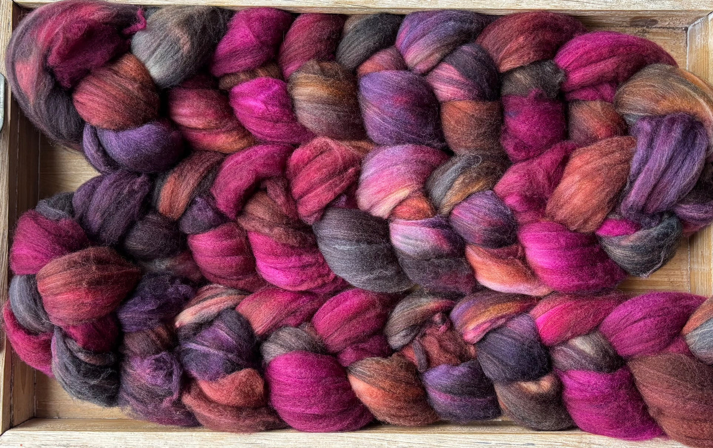 One of a Kind Batch - 100 grams of Spinning Fibre - 80% Superwash Merino Wool/ 20% Nylon - 22.5 Micron - Hand Dyed Combed Top