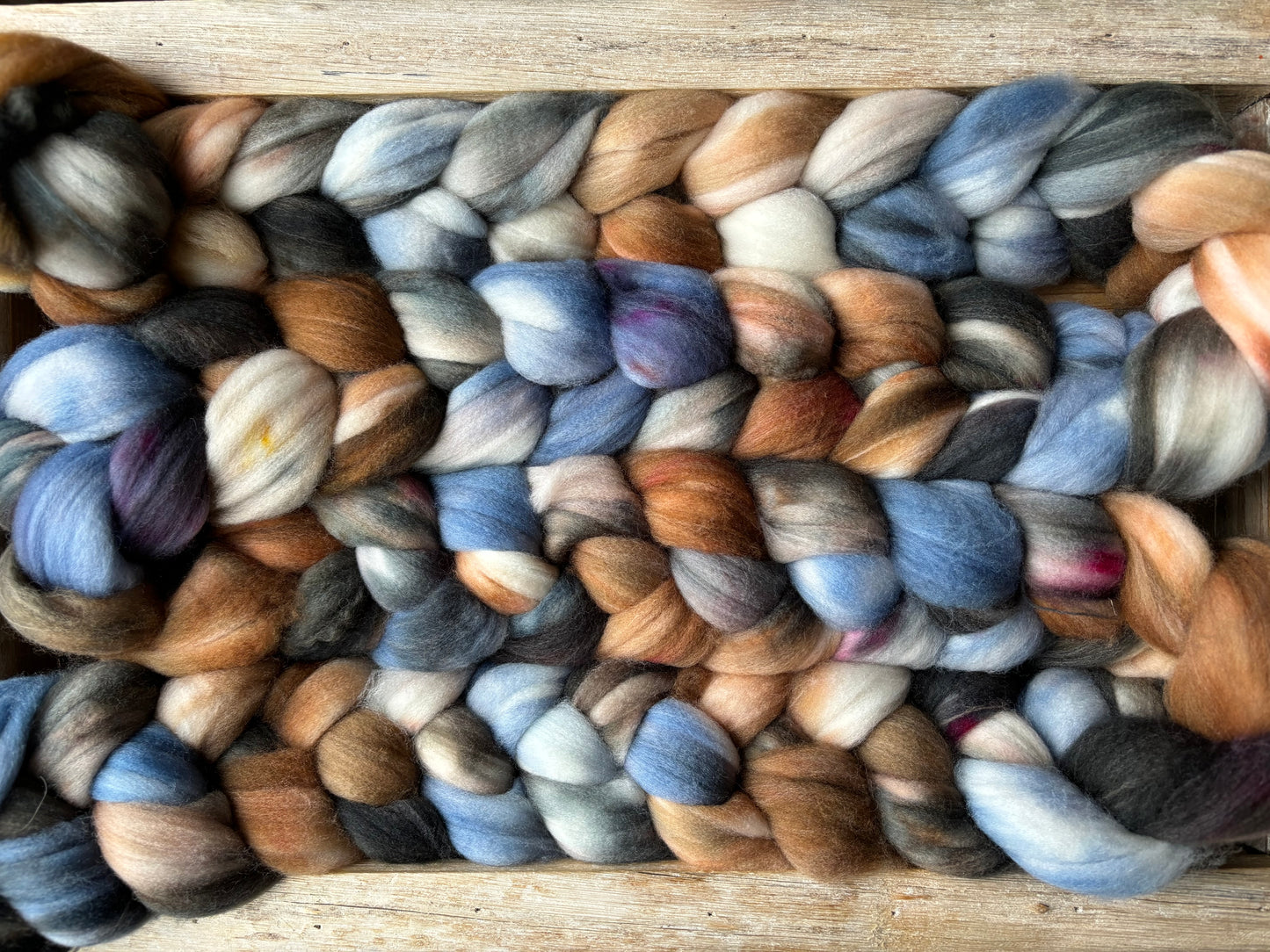 One of a Kind Batch - 100 grams of Spinning Fibre - 80% Superwash Merino Wool/ 20% Nylon - 22.5 Micron - Hand Dyed Combed Top
