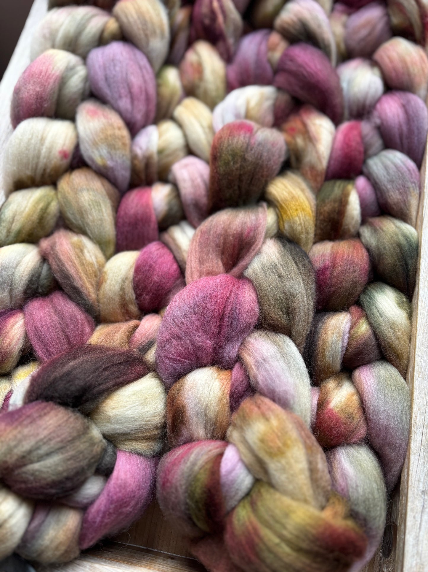 One of a Kind Batch - 100 grams of Spinning Fibre - Untreated Merino Wool 22 Micron - Hand Dyed Combed Top