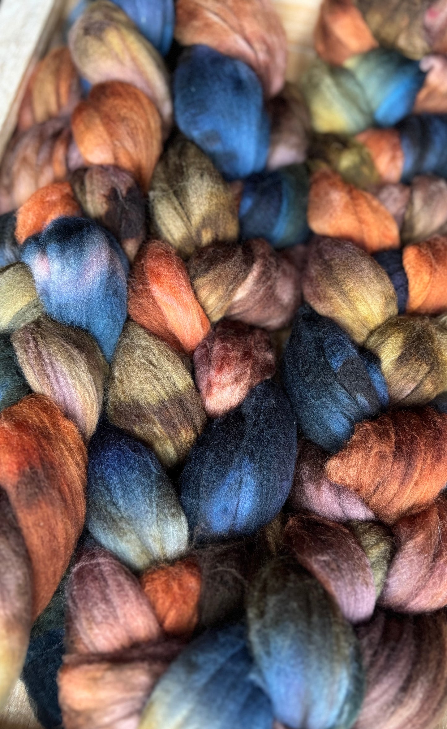 One of a Kind Batch - 100 grams of Spinning Fibre - Superwash Merino Wool 22 Micron - Hand Dyed Combed Top