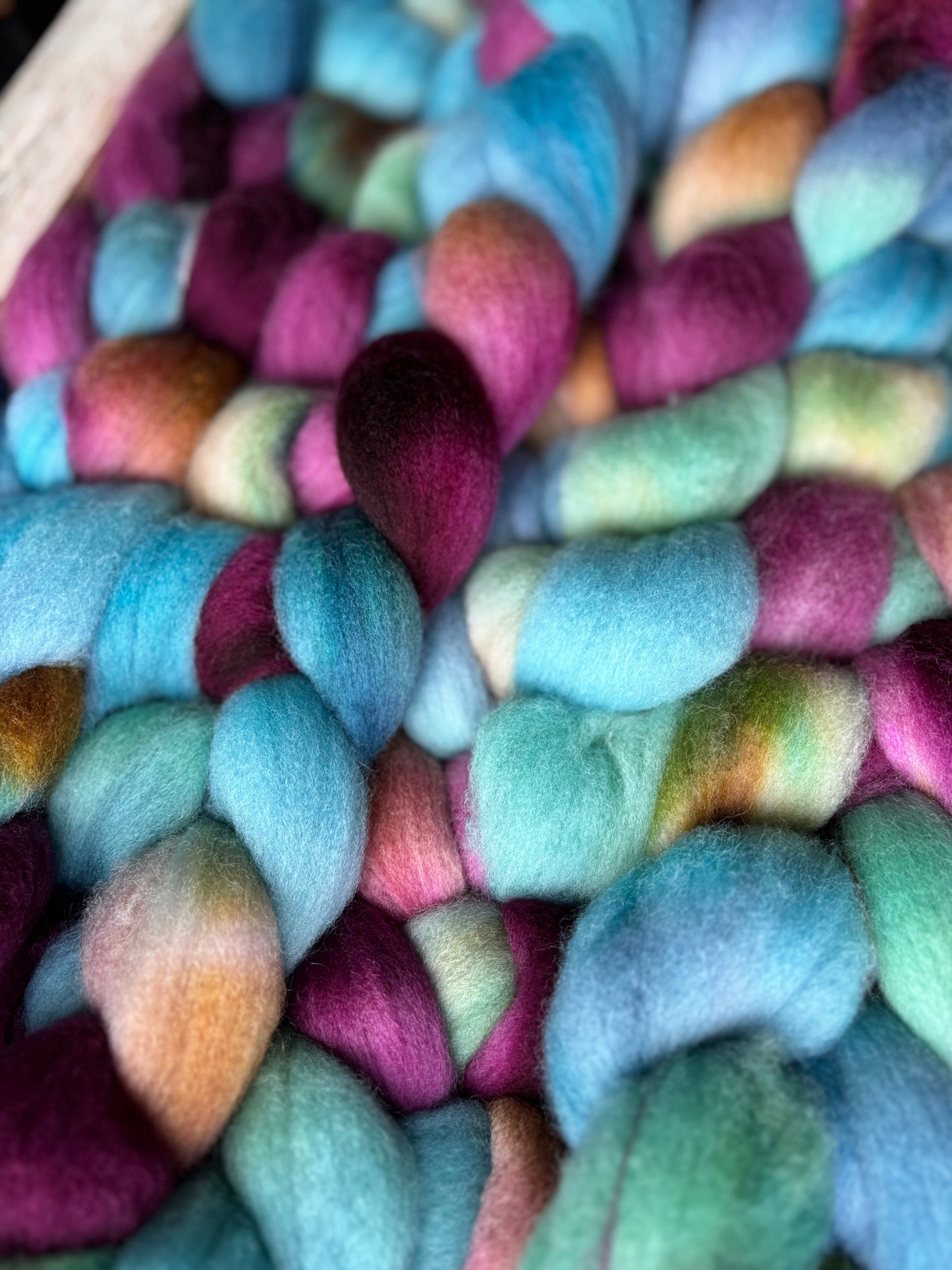 One of a Kind Batch - 100 grams of Spinning Fibre - 100% Polwarth - 22 Micron - Hand Dyed Combed Top