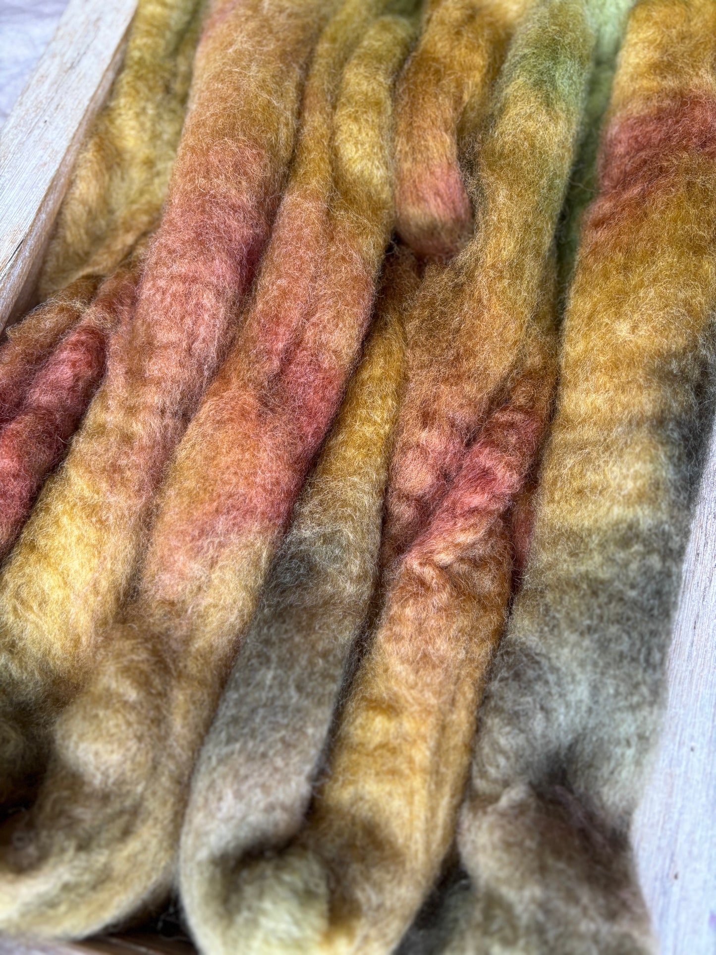 One of a Kind Batch - 100 grams of Spinning Fibre - Bluefaced Leicester Wool - 26 Micron - Hand Dyed Combed Top