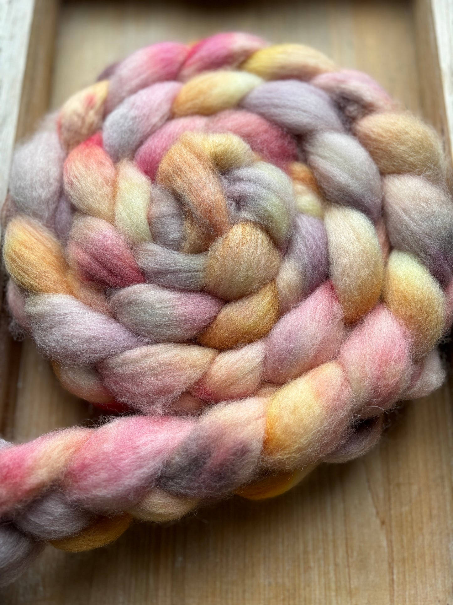 One of a Kind Batch - 100 grams of Spinning Fibre - Bluefaced Leicester Wool - 26 Micron - Hand Dyed Combed Top