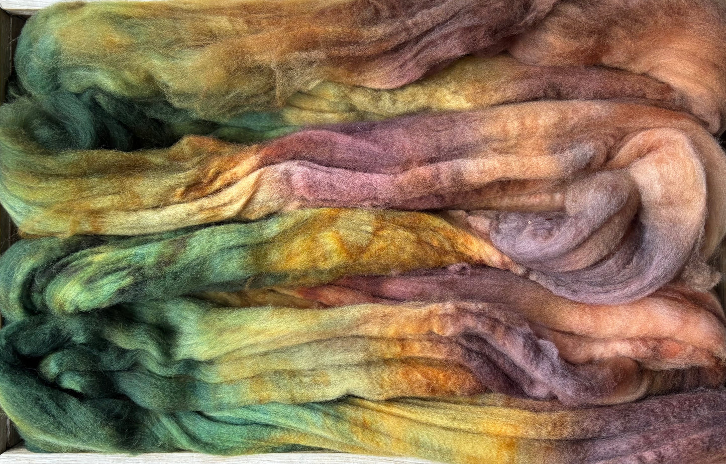 One of a Kind Batch - 100 grams of Spinning Fibre - Superwash Merino Wool 22 Micron - Hand Dyed Combed Top