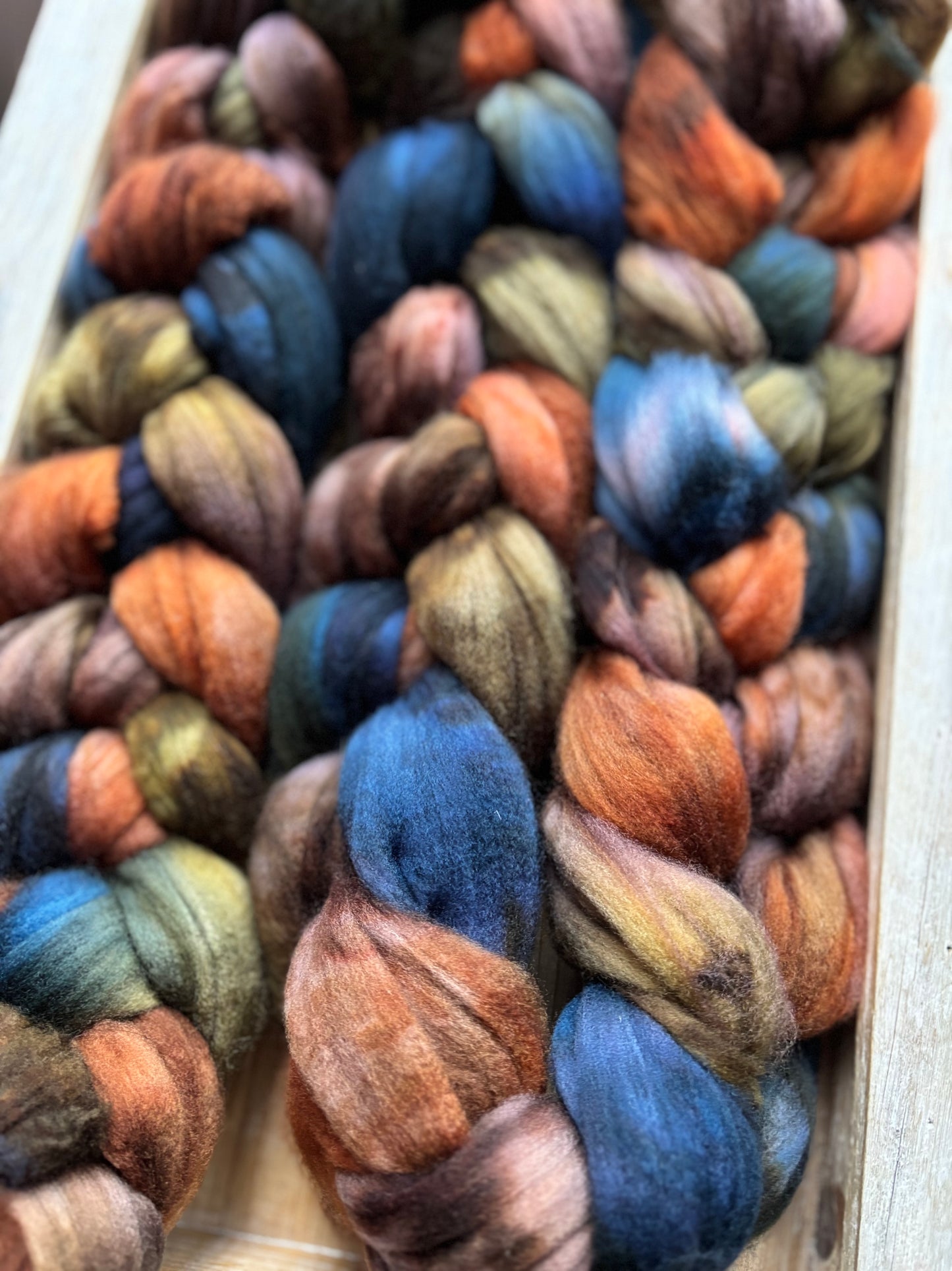One of a Kind Batch - 100 grams of Spinning Fibre - Superwash Merino Wool 22 Micron - Hand Dyed Combed Top