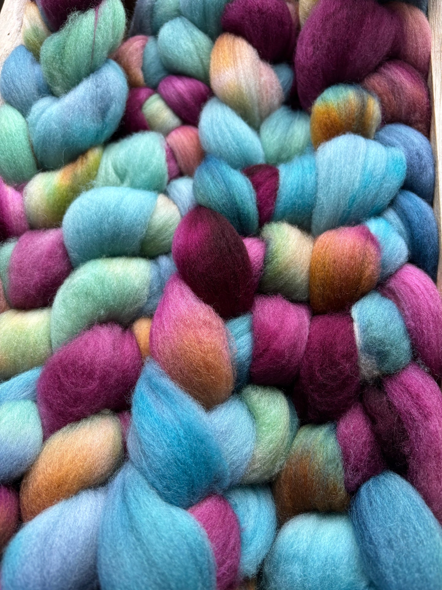 One of a Kind Batch - 100 grams of Spinning Fibre - 100% Polwarth - 22 Micron - Hand Dyed Combed Top
