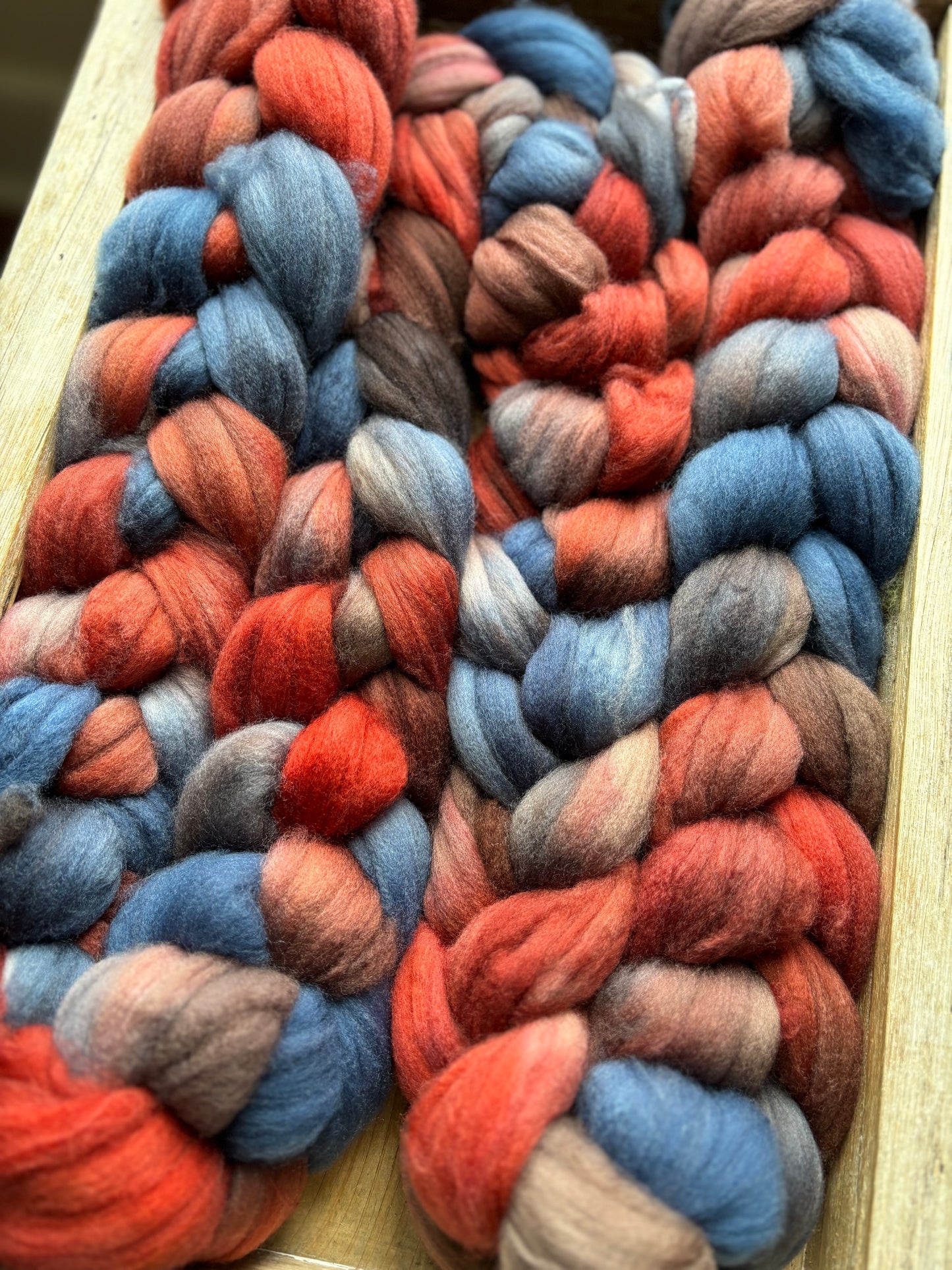 One of a Kind Batch - 100 grams of Spinning Fibre - 80% Superwash Merino Wool/ 20% Nylon - 22.5 Micron - Hand Dyed Combed Top