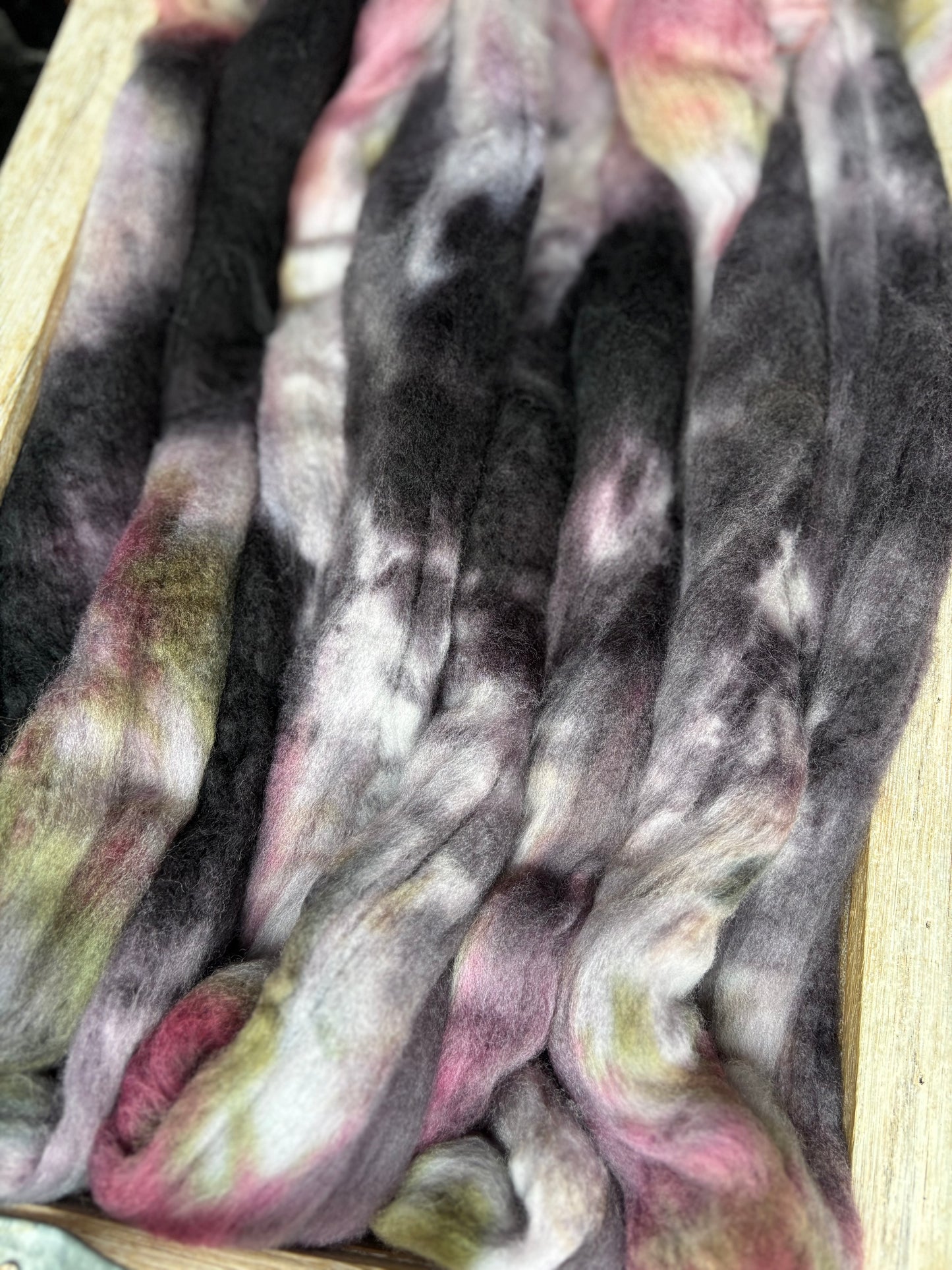 One of a Kind Batch - 100 grams of Spinning Fibre - Untreated Merino Wool 22 Micron - Hand Dyed Combed Top