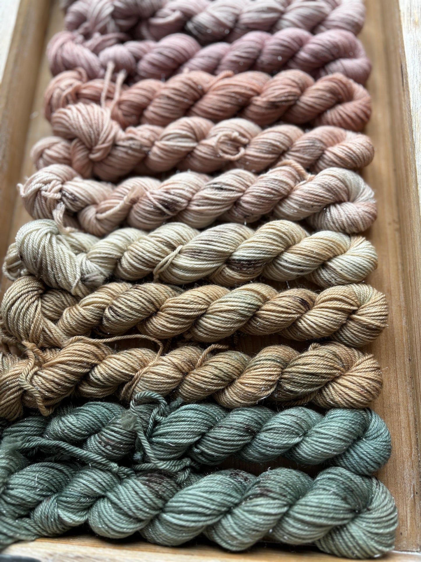 24 Skein Mini Yarn Fade - Silver Sparkle Sock Base
