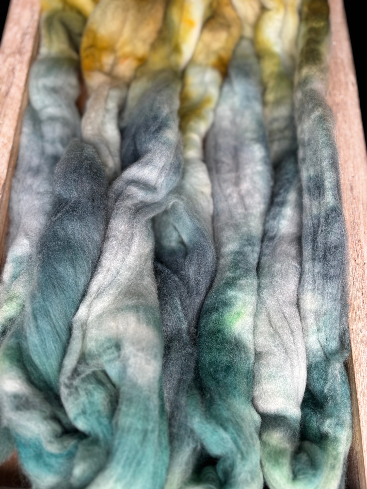 One of a Kind Batch - 100 grams of Spinning Fibre - Untreated Merino Wool 22 Micron - Hand Dyed Combed Top