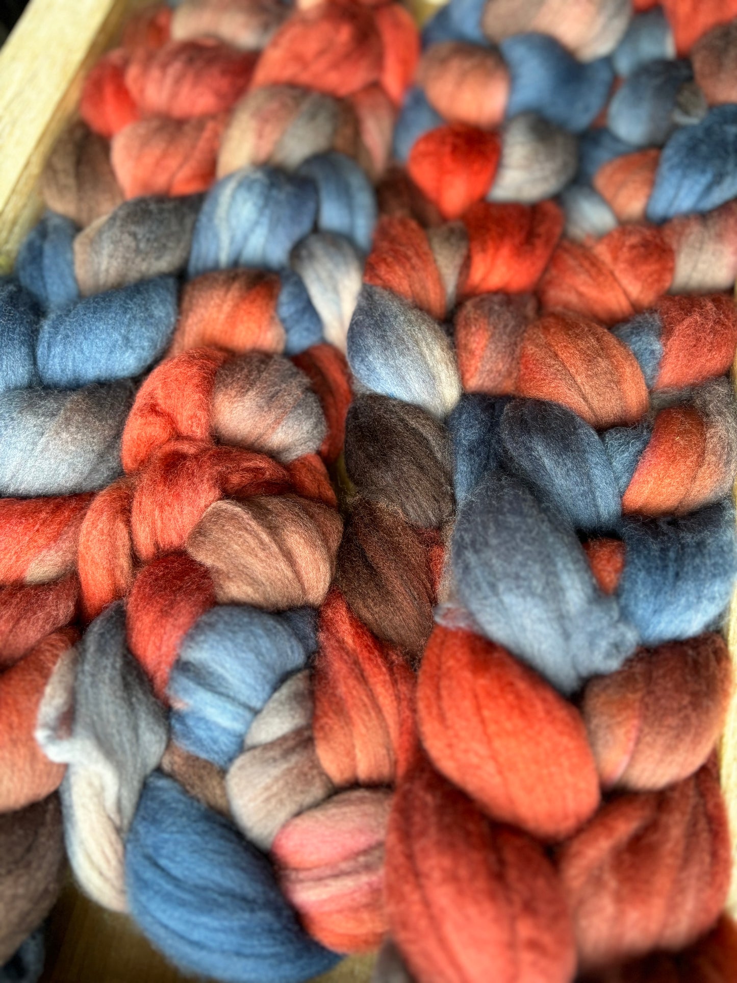One of a Kind Batch - 100 grams of Spinning Fibre - 80% Superwash Merino Wool/ 20% Nylon - 22.5 Micron - Hand Dyed Combed Top