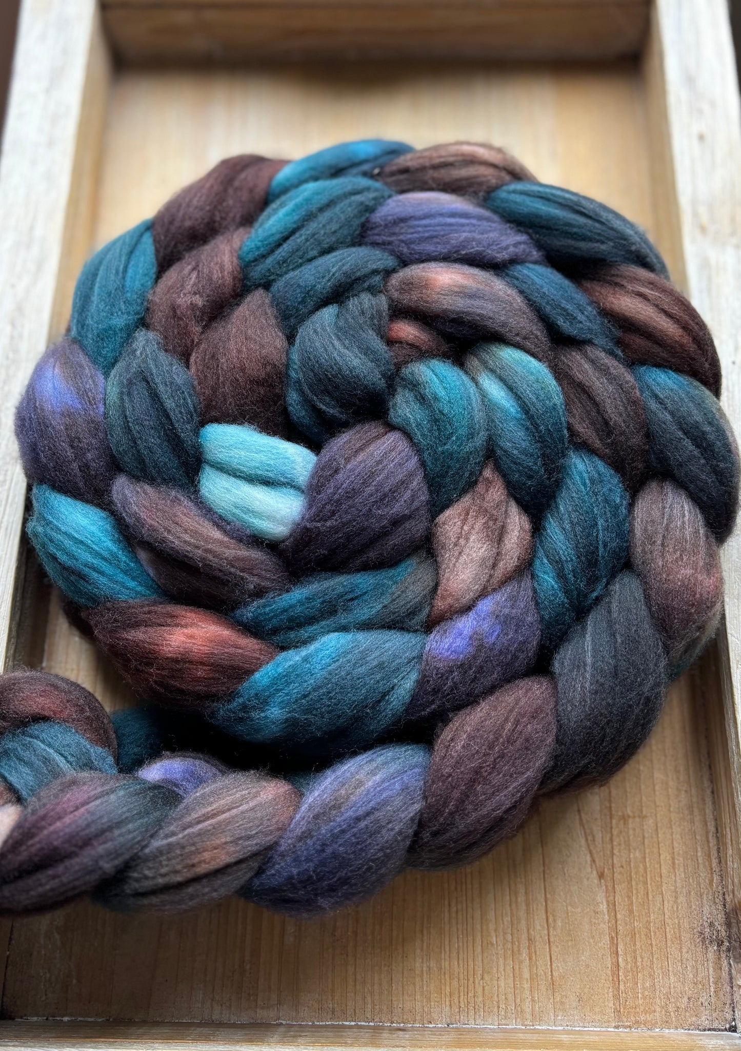 One of a Kind Batch - 100 grams of Spinning Fibre - 80% Superwash Merino Wool/ 20% Nylon - 22.5 Micron - Hand Dyed Combed Top