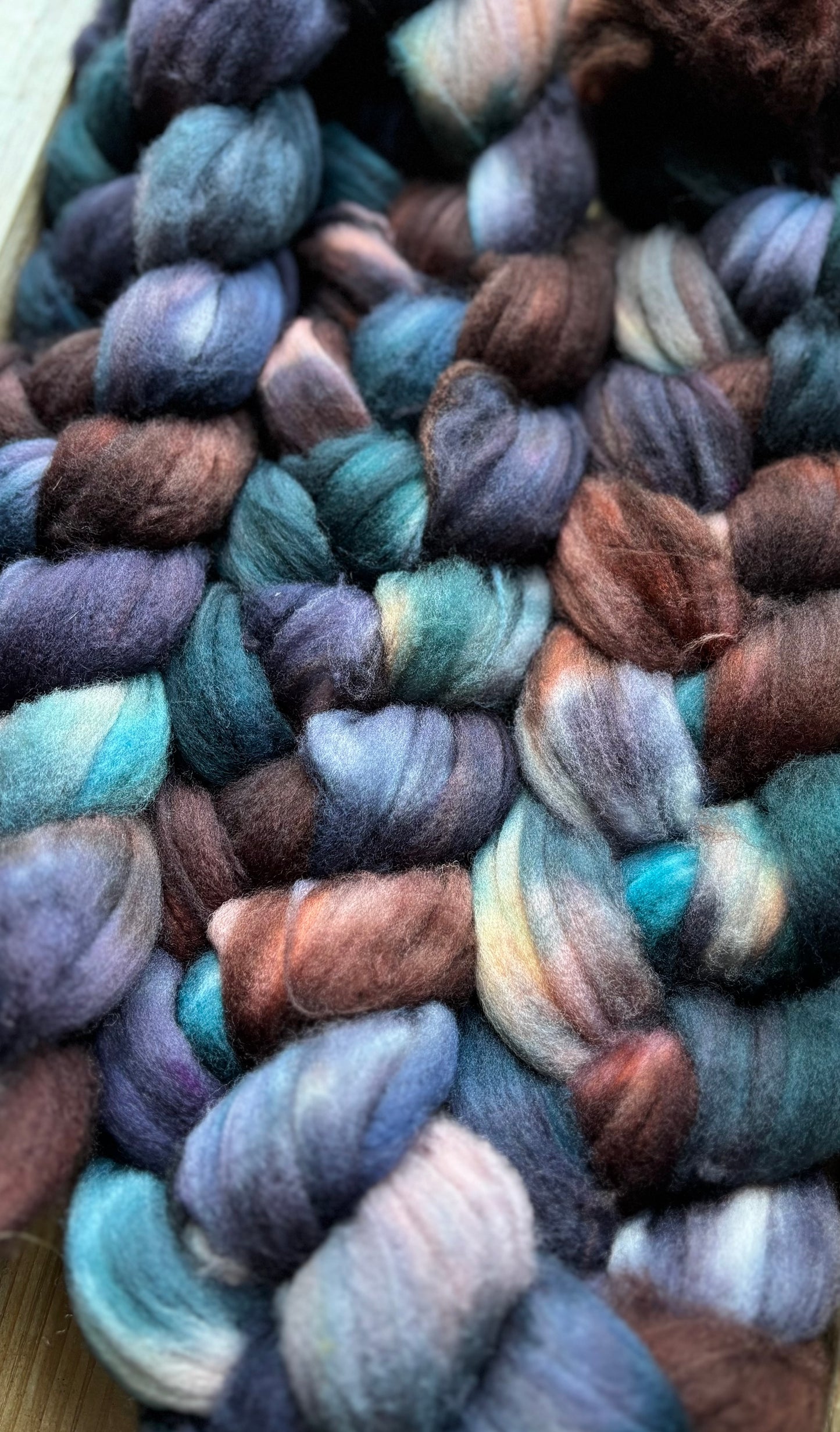 One of a Kind Batch - 100 grams of Spinning Fibre - Superwash Merino Wool 22 Micron - Hand Dyed Combed Top