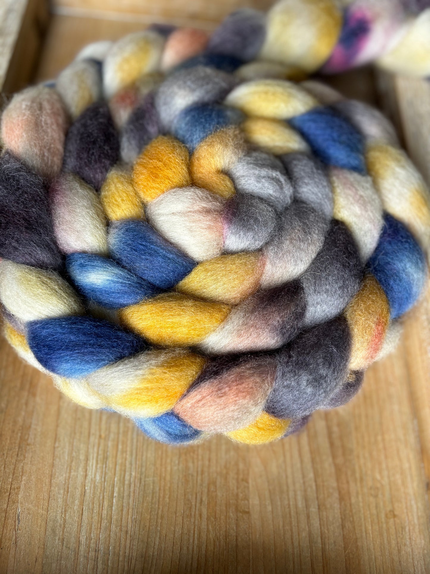 One of a Kind Batch - 100 grams of Spinning Fibre - Bluefaced Leicester Wool - 26 Micron - Hand Dyed Combed Top