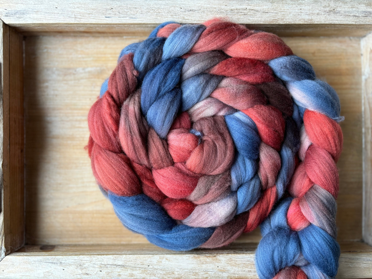 One of a Kind Batch - 100 grams of Spinning Fibre - 80% Superwash Merino Wool/ 20% Nylon - 22.5 Micron - Hand Dyed Combed Top