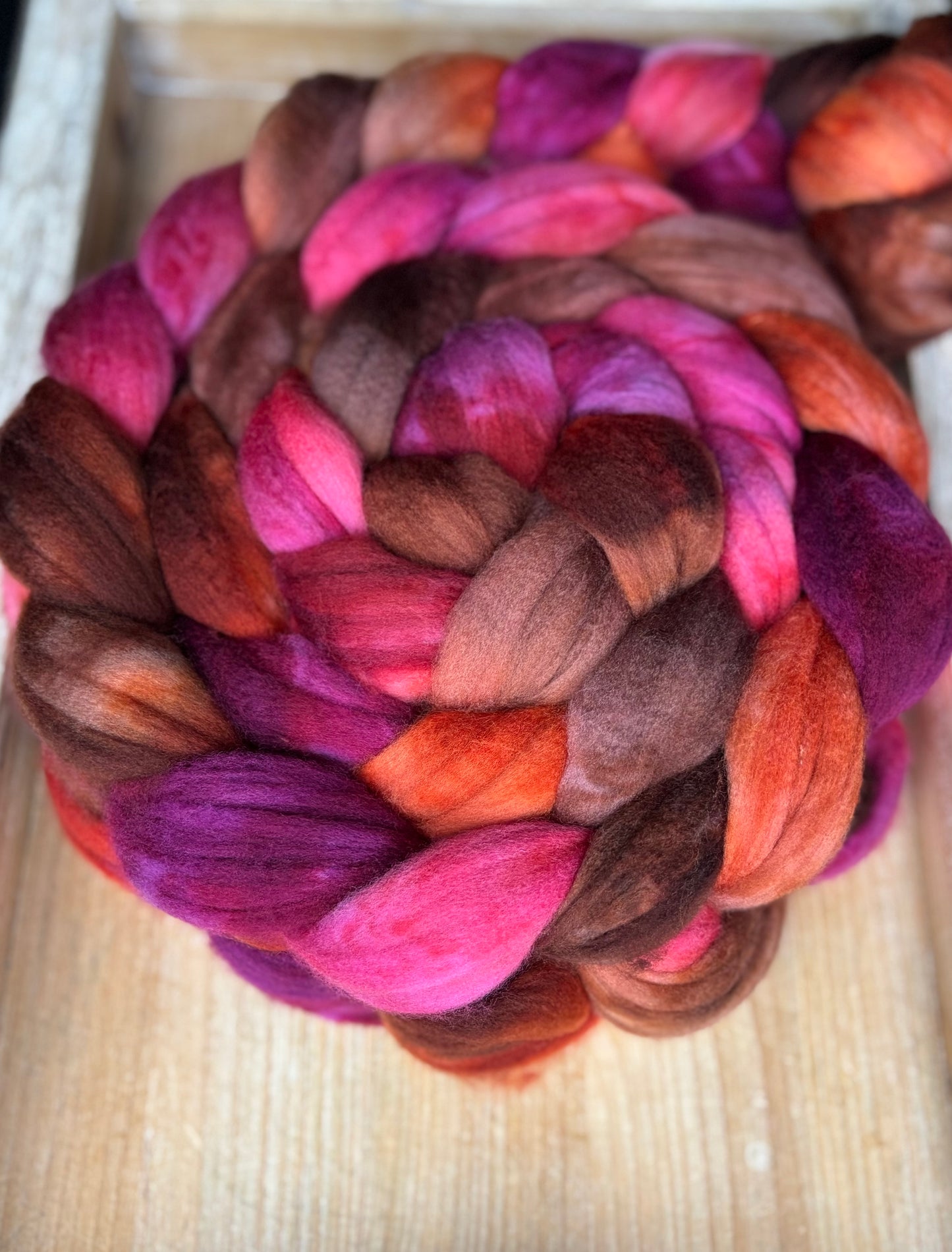 One of a Kind Batch - 100 grams of Spinning Fibre - Superwash Merino Wool 22 Micron - Hand Dyed Combed Top