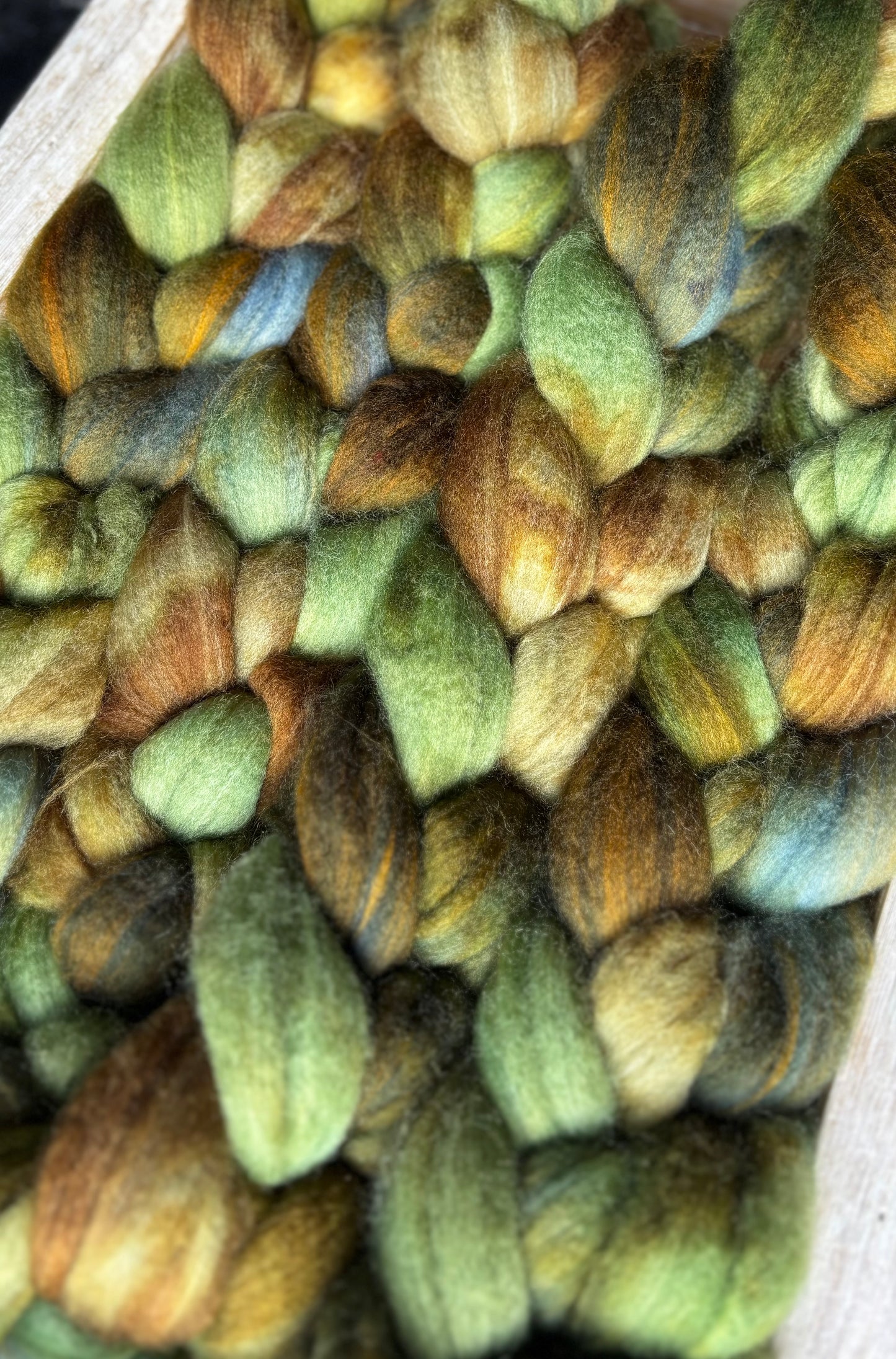 One of a Kind Batch - 100 grams of Spinning Fibre - 80% Superwash Merino Wool/ 20% Nylon - 22.5 Micron - Hand Dyed Combed Top