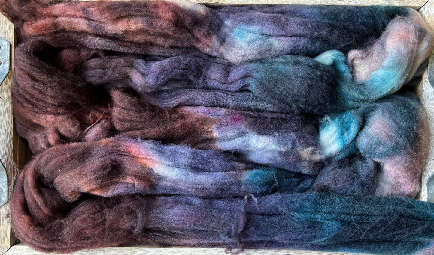 One of a Kind Batch - 100 grams of Spinning Fibre - Superwash Merino Wool 22 Micron - Hand Dyed Combed Top