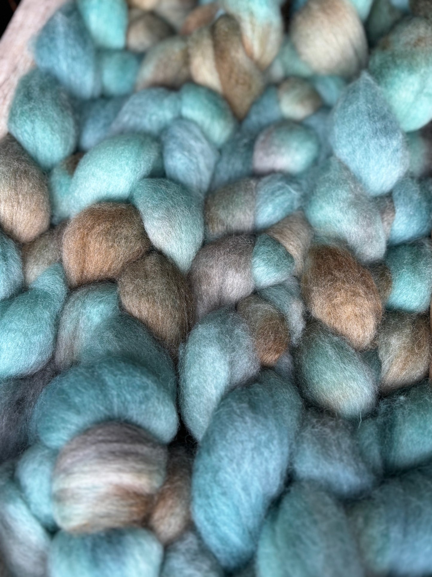 One of a Kind Batch - 100 grams of Spinning Fibre - Bluefaced Leicester Wool - 26 Micron - Hand Dyed Combed Top