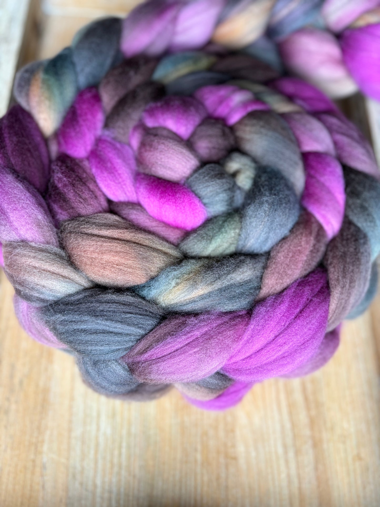 One of a Kind Batch - 100 grams of Spinning Fibre - 80% Superwash Merino Wool/ 20% Nylon - 22.5 Micron - Hand Dyed Combed Top