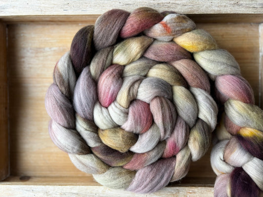 One of a Kind Batch - 100 grams of Spinning Fibre - Untreated Merino Wool 22 Micron - Hand Dyed Combed Top