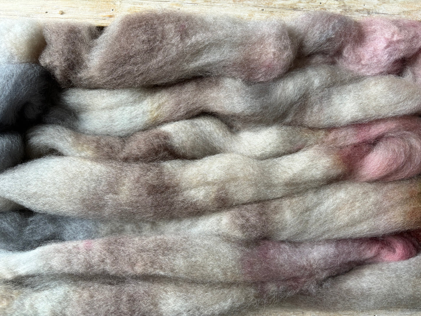 One of a Kind Batch - 100 grams of Spinning Fibre - Bluefaced Leicester Wool - 26 Micron - Hand Dyed Combed Top