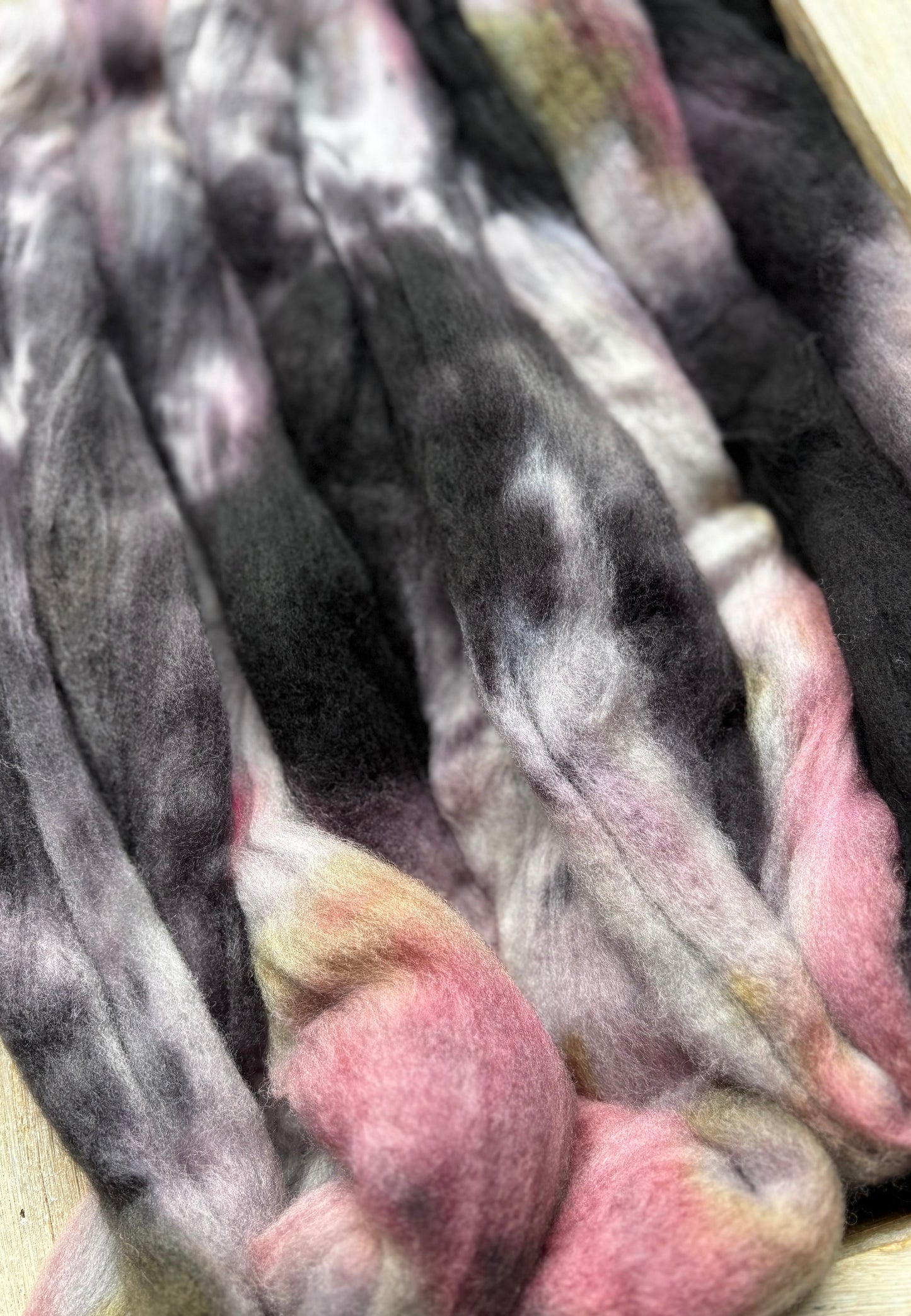 One of a Kind Batch - 100 grams of Spinning Fibre - Untreated Merino Wool 22 Micron - Hand Dyed Combed Top