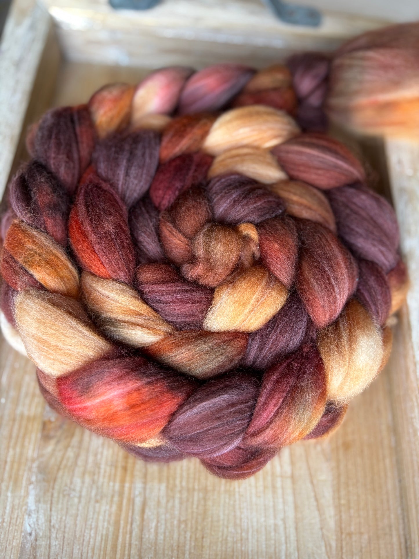 One of a Kind Batch - 100 grams of Spinning Fibre - 80% Superwash Merino Wool/ 20% Nylon - 22.5 Micron - Hand Dyed Combed Top