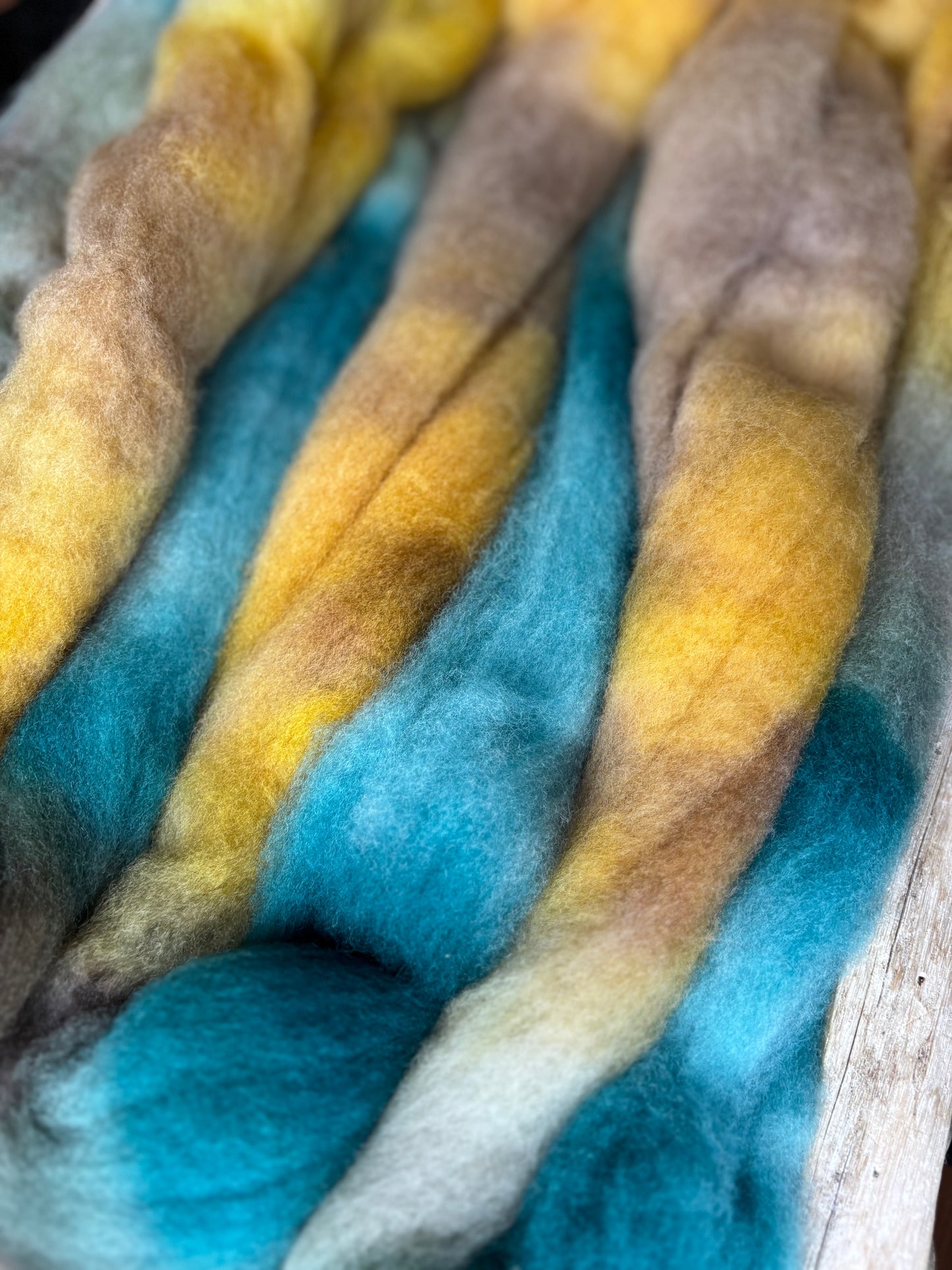 One of a Kind Batch - 100 grams of Spinning Fibre - 100% Polwarth - 22 Micron - Hand Dyed Combed Top