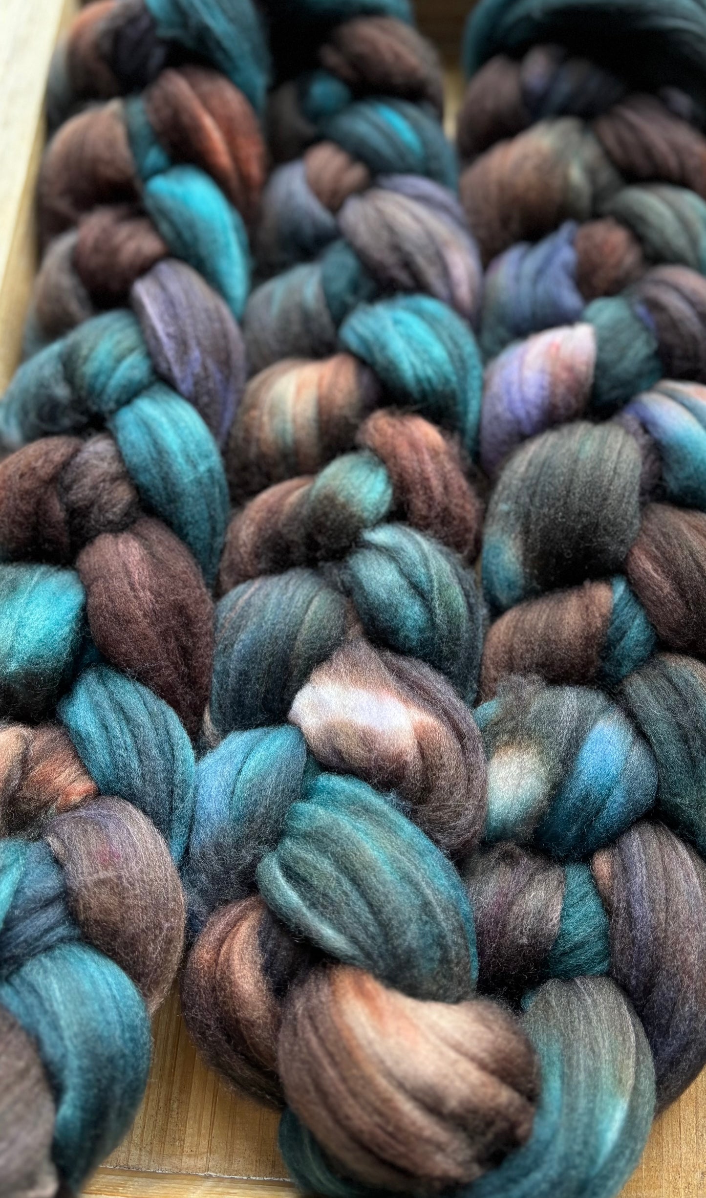 One of a Kind Batch - 100 grams of Spinning Fibre - 80% Superwash Merino Wool/ 20% Nylon - 22.5 Micron - Hand Dyed Combed Top