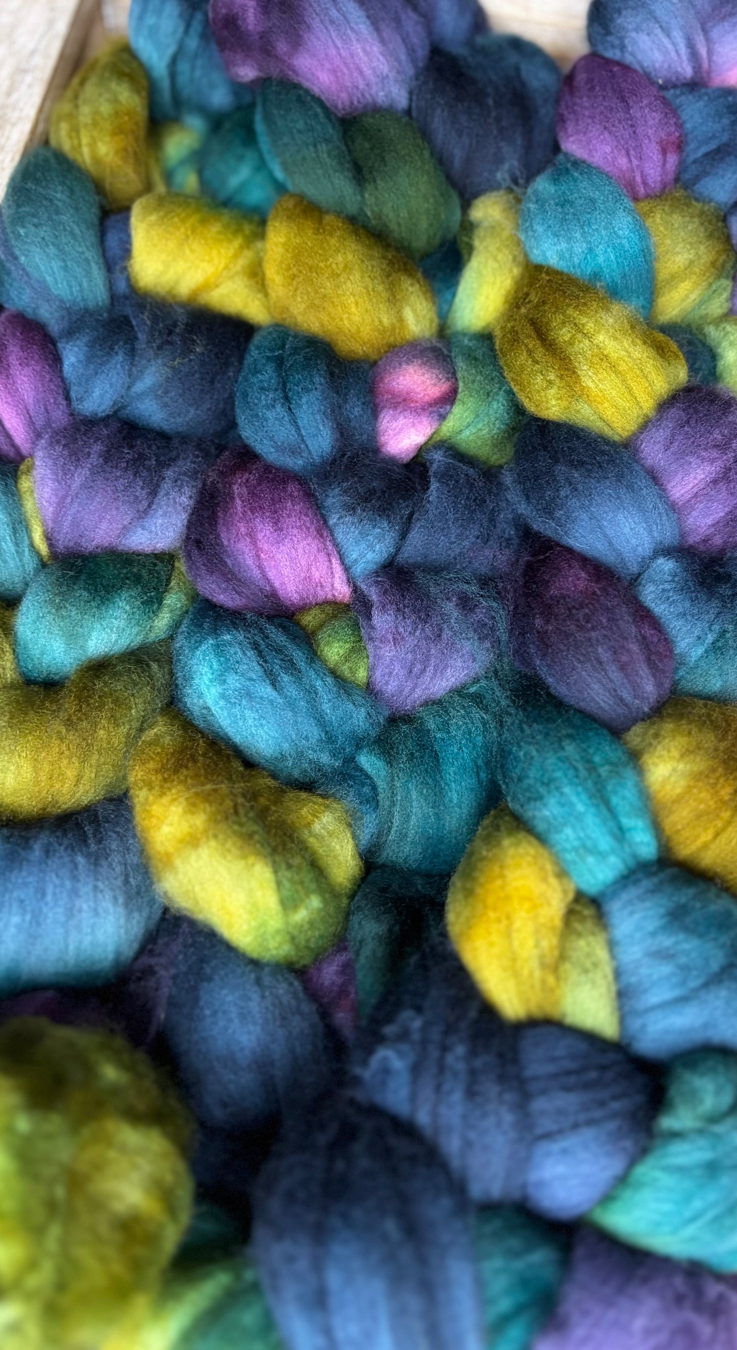 One of a Kind Batch - 100 grams of Spinning Fibre - Superwash Merino Wool 22 Micron - Hand Dyed Combed Top