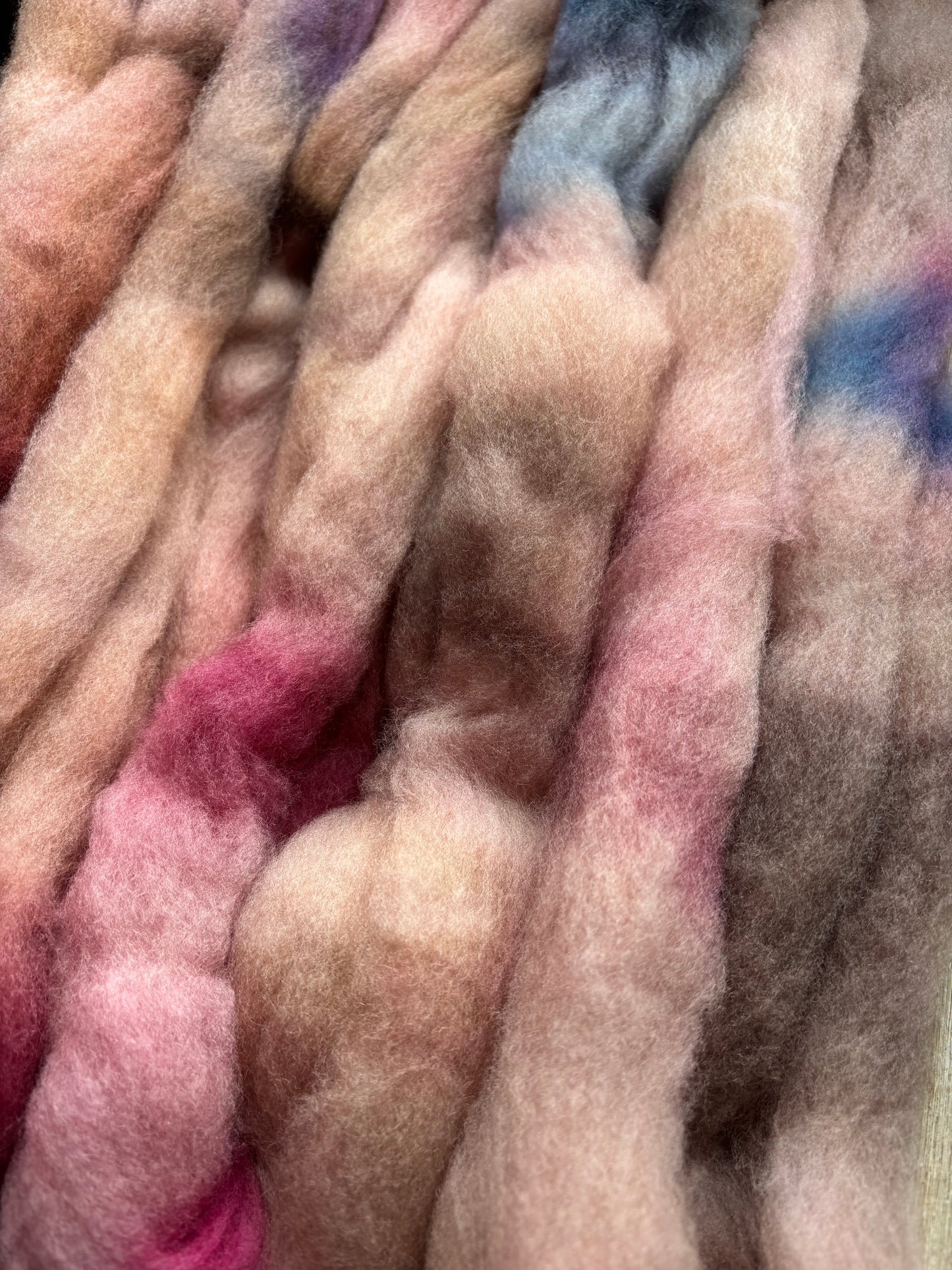 One of a Kind Batch - 100 grams of Spinning Fibre - 100% Polwarth - 22 Micron - Hand Dyed Combed Top