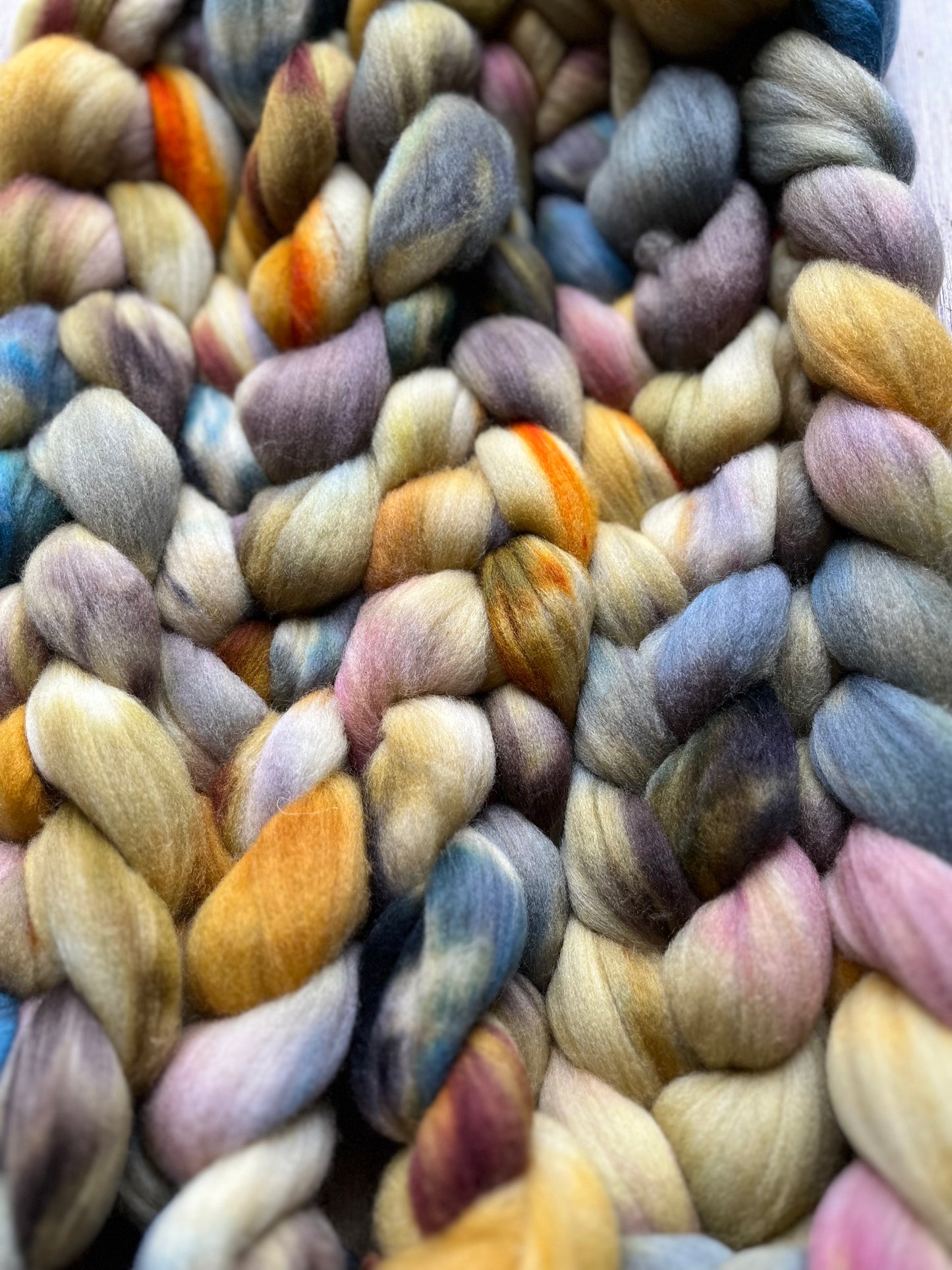 One of a Kind Batch - 100 grams of Spinning Fibre - Untreated Merino Wool 22 Micron - Hand Dyed Combed Top