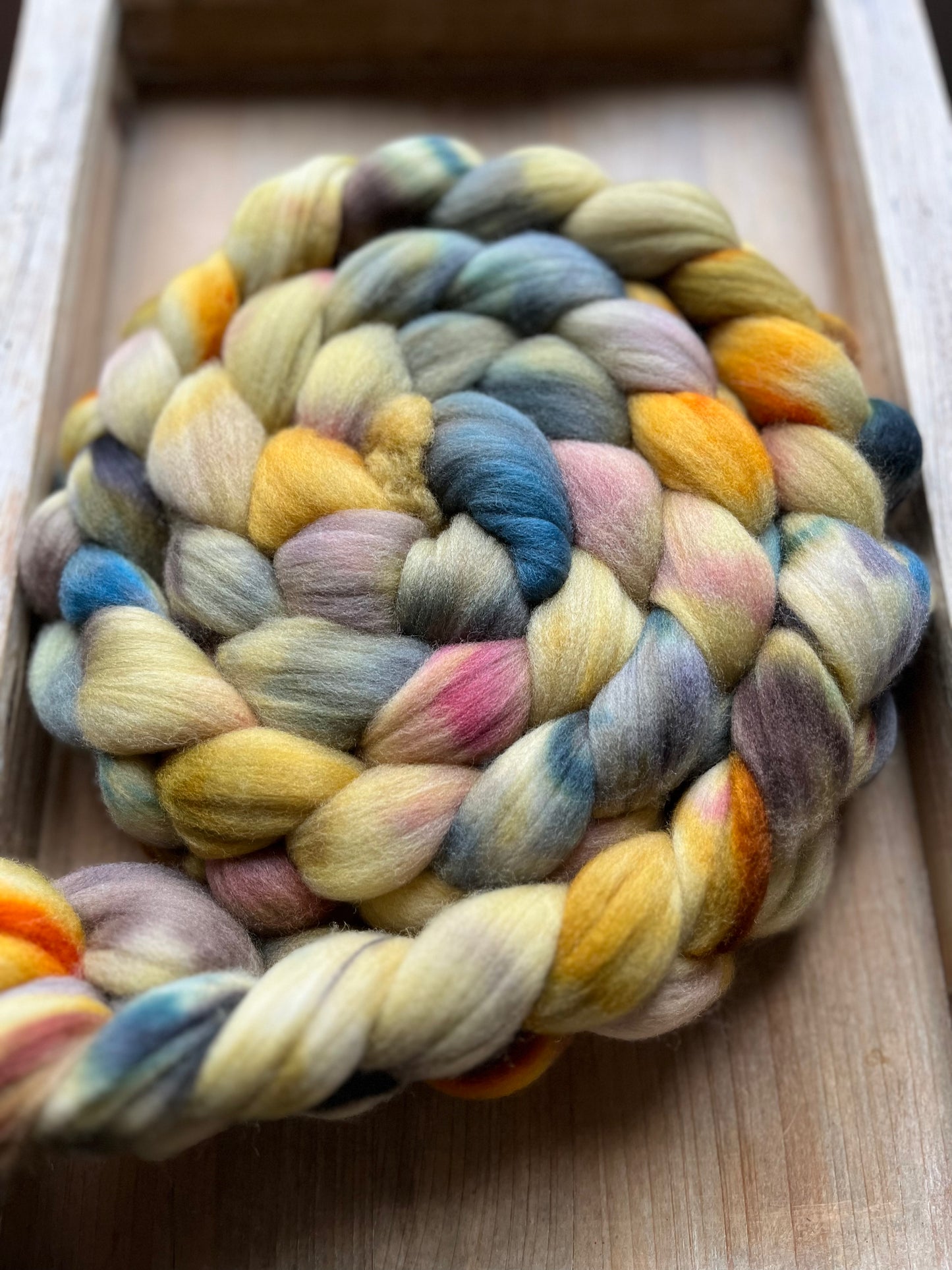 One of a Kind Batch - 100 grams of Spinning Fibre - Untreated Merino Wool 22 Micron - Hand Dyed Combed Top