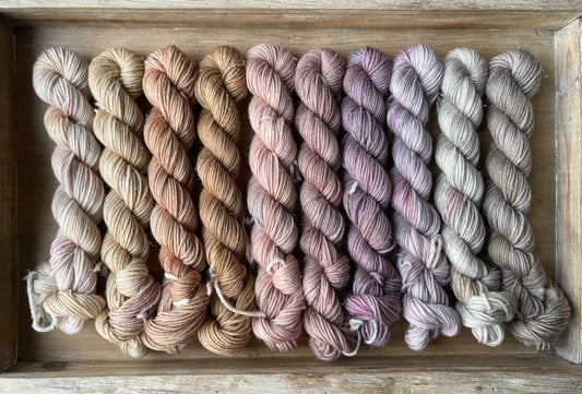 10 Skein Mini Yarn Fade - Silver Sparkle Sock Base