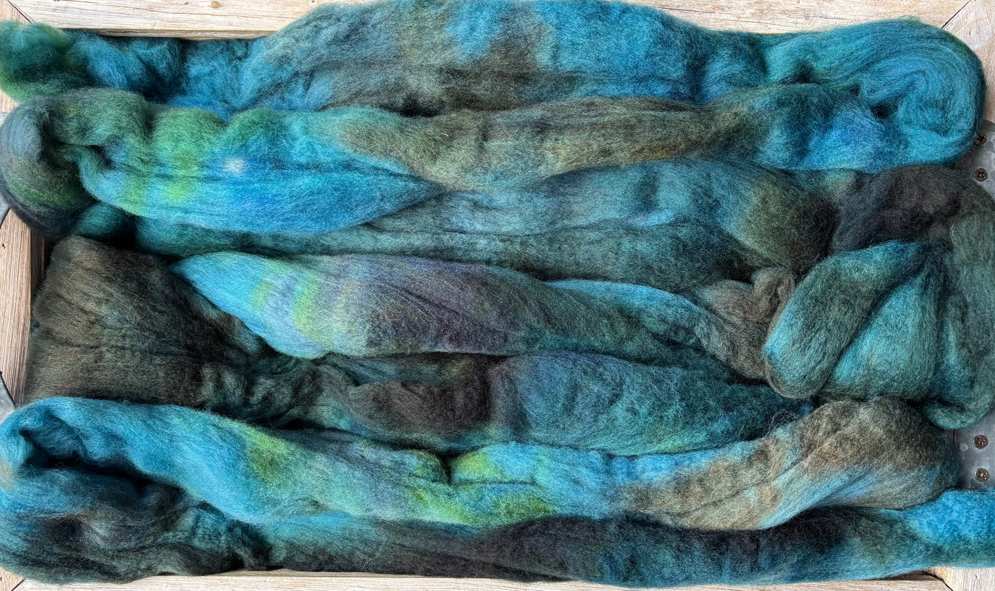 One of a Kind Batch - 100 grams of Spinning Fibre - Untreated Merino Wool 22 Micron - Hand Dyed Combed Top