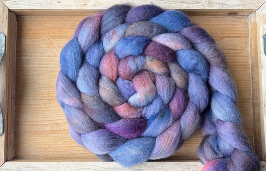 Bluefaced Leicester Wool - 26 Micron - One of a Kind Batch - 100 grams of Spinning Fibre - Hand Dyed Combed Top