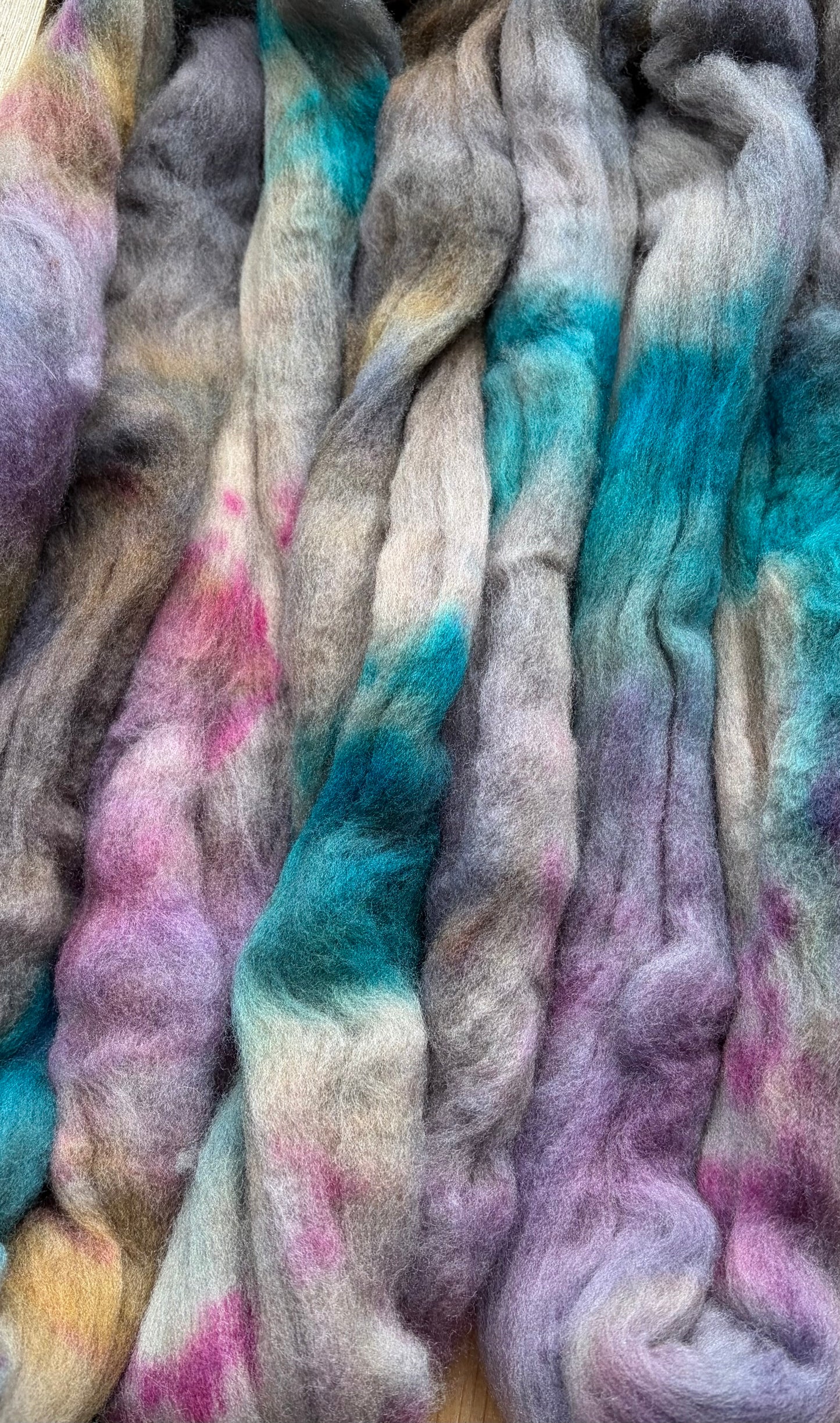 Targhee - 23 Micron - One of a Kind Batch - 100 grams of Spinning Fibre - Hand Dyed Combed Top