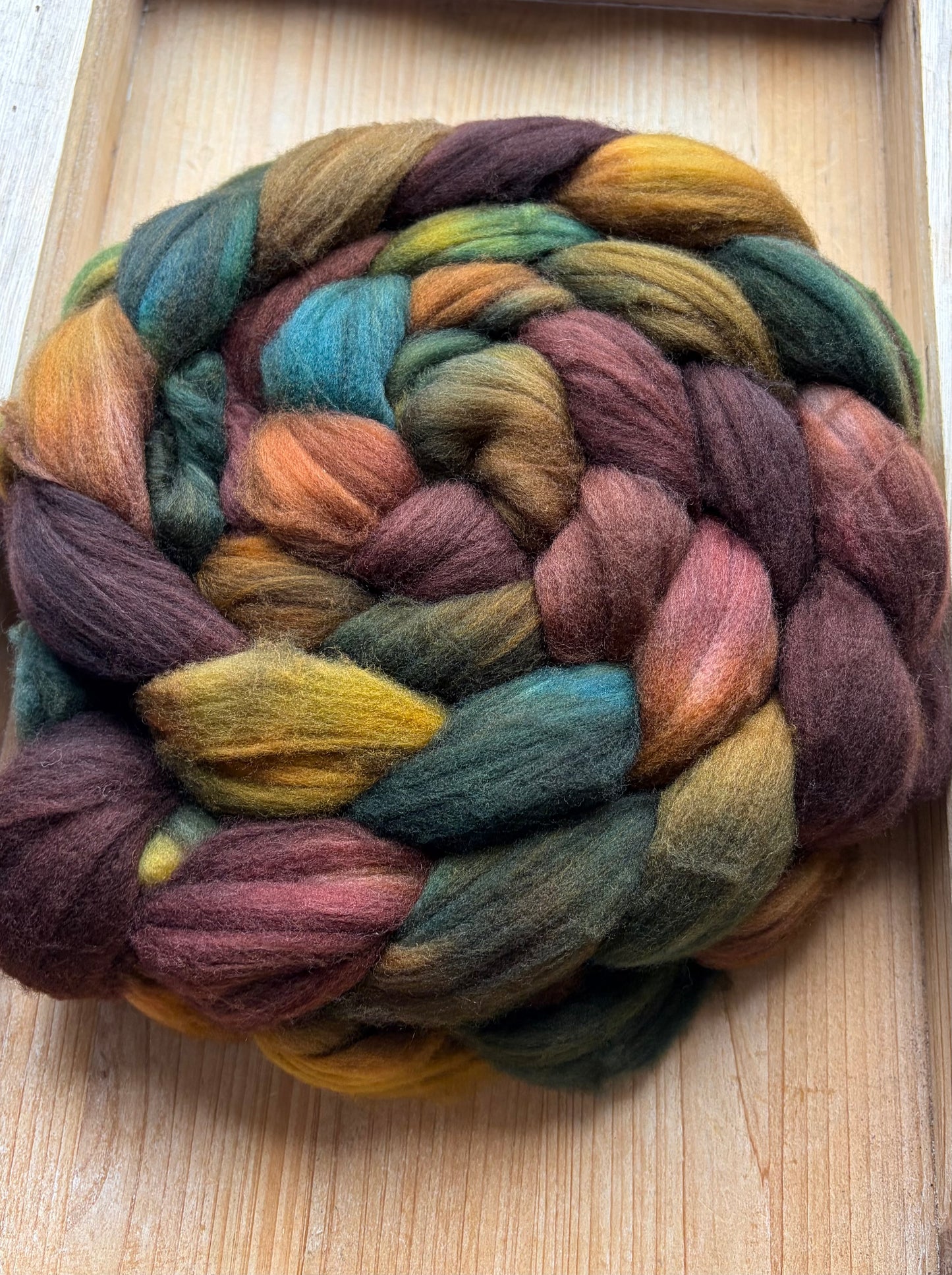 100% Superwash Merino Wool - 22 Micron - One of a Kind Batch - 100 grams of Spinning Fibre - Hand Dyed Combed Top