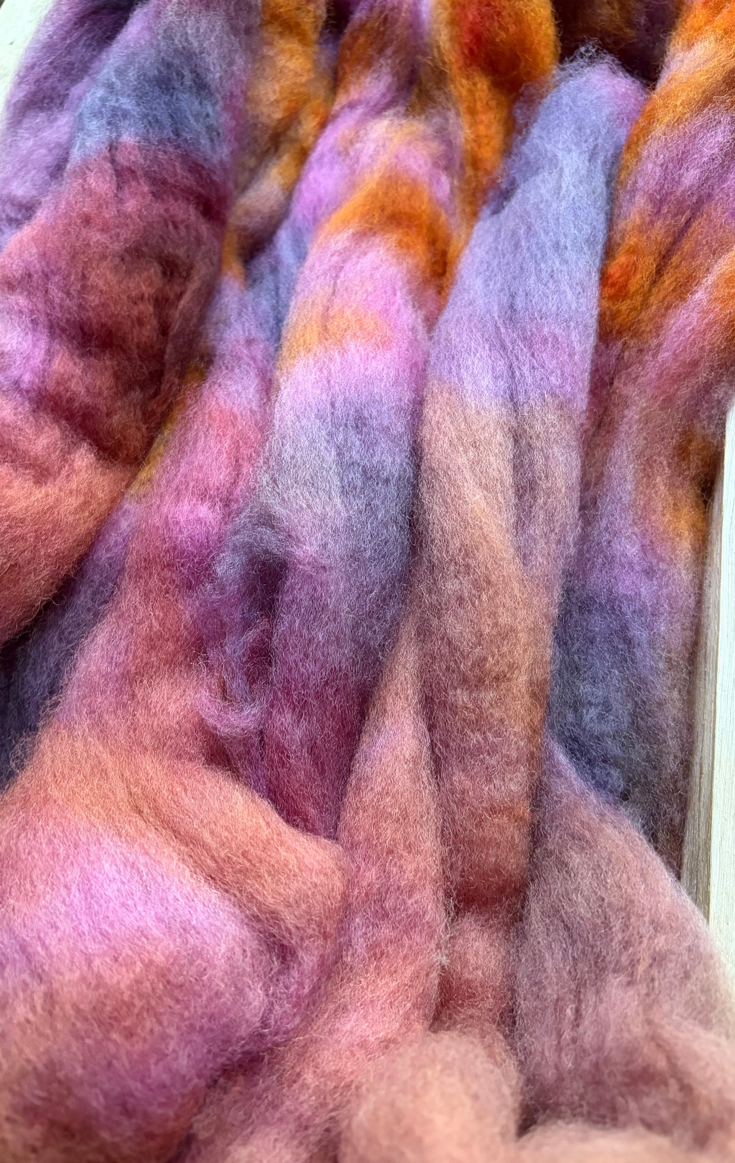 Bluefaced Leicester Wool - 26 Micron - One of a Kind Batch - 100 grams of Spinning Fibre - Hand Dyed Combed Top